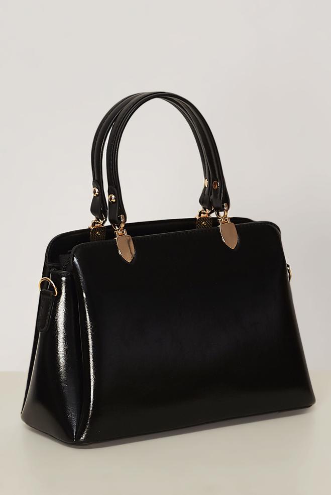 Vêtements hijab NOIR ALVINA SAC À FRANGES EN SIMILICUIR 2239 - ALVİNA