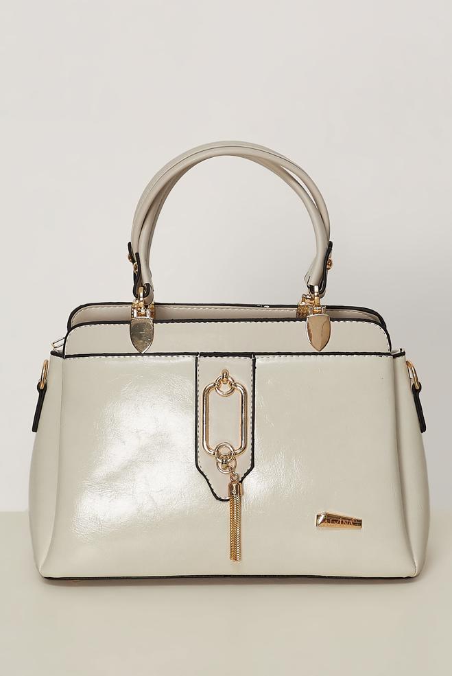 Vêtements hijab BLANC ALVINA SAC À FRANGES EN SIMILICUIR 2239 - ALVİNA