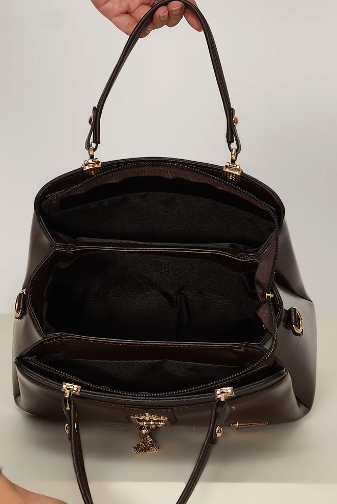 Vêtements hijab BRUN ALVINA SAC À FRANGES EN SIMILICUIR 2239 - ALVİNA