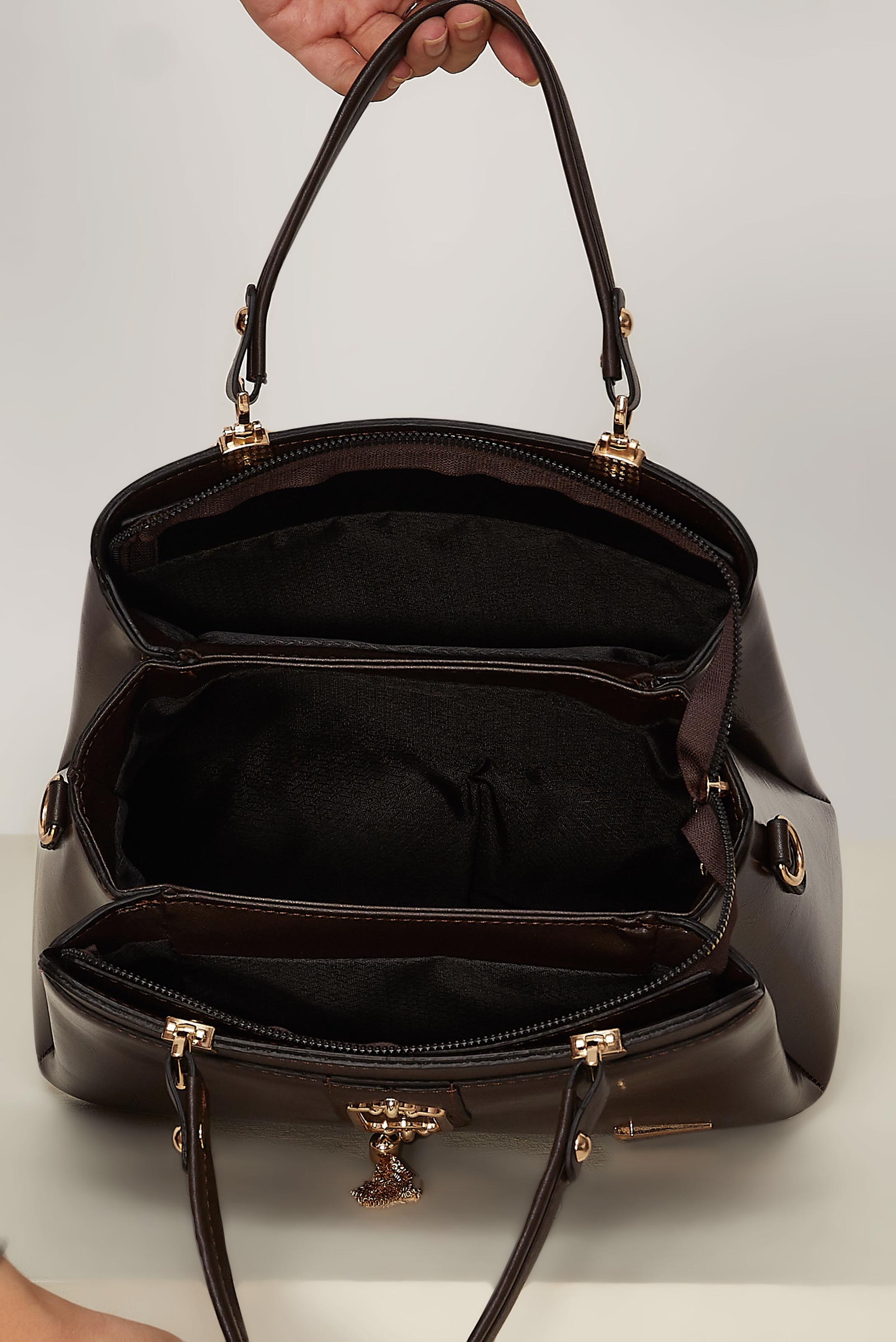 Vêtements hijab BRUN ALVINA SAC À FRANGES EN SIMILICUIR 2239