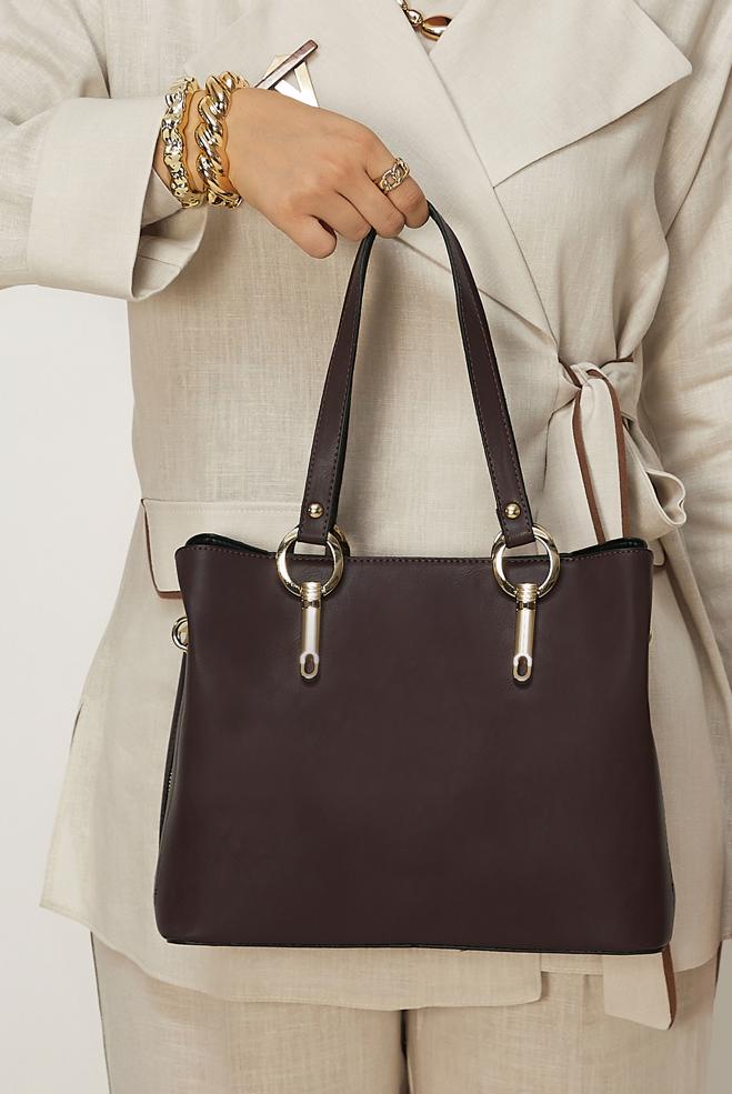Vêtements hijab BRUN ALVINA SAC À BANDOULIÈRE EN SIMILICUIR 2241 - ALVİNA