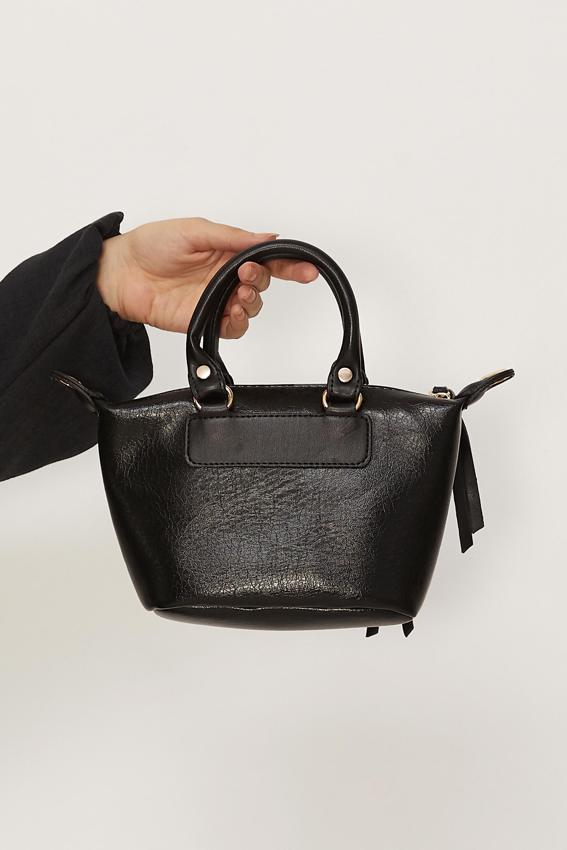 Tesettür giyim SİYAH ALVİNA SUNİ DERİ EL ÇANTASI 4005