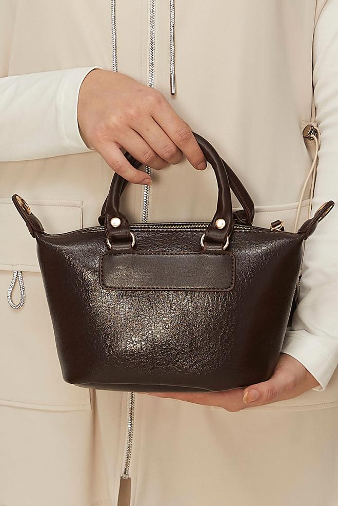 Tesettür giyim KAHVE ALVİNA SUNİ DERİ EL ÇANTASI 4005 - ALVİNA