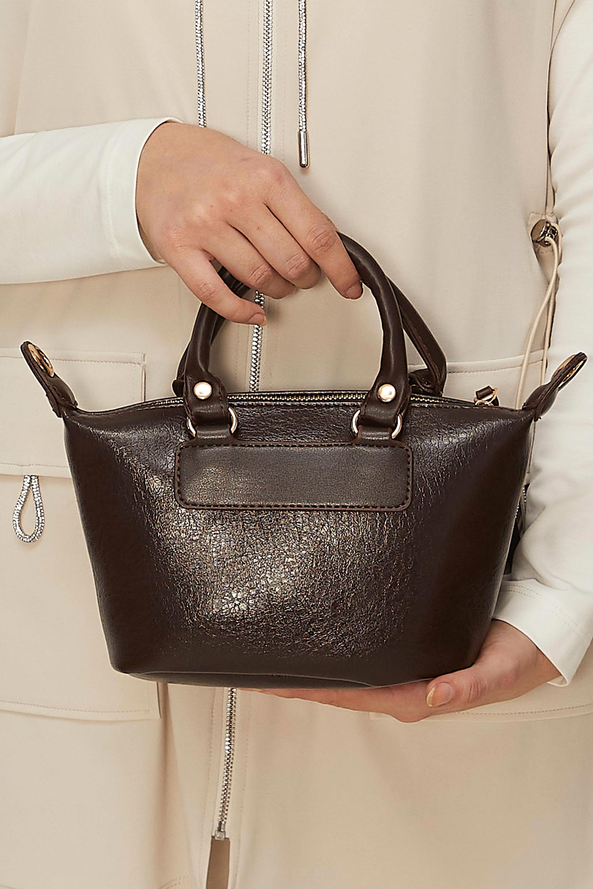 Tesettür giyim KAHVE ALVİNA SUNİ DERİ EL ÇANTASI 4005