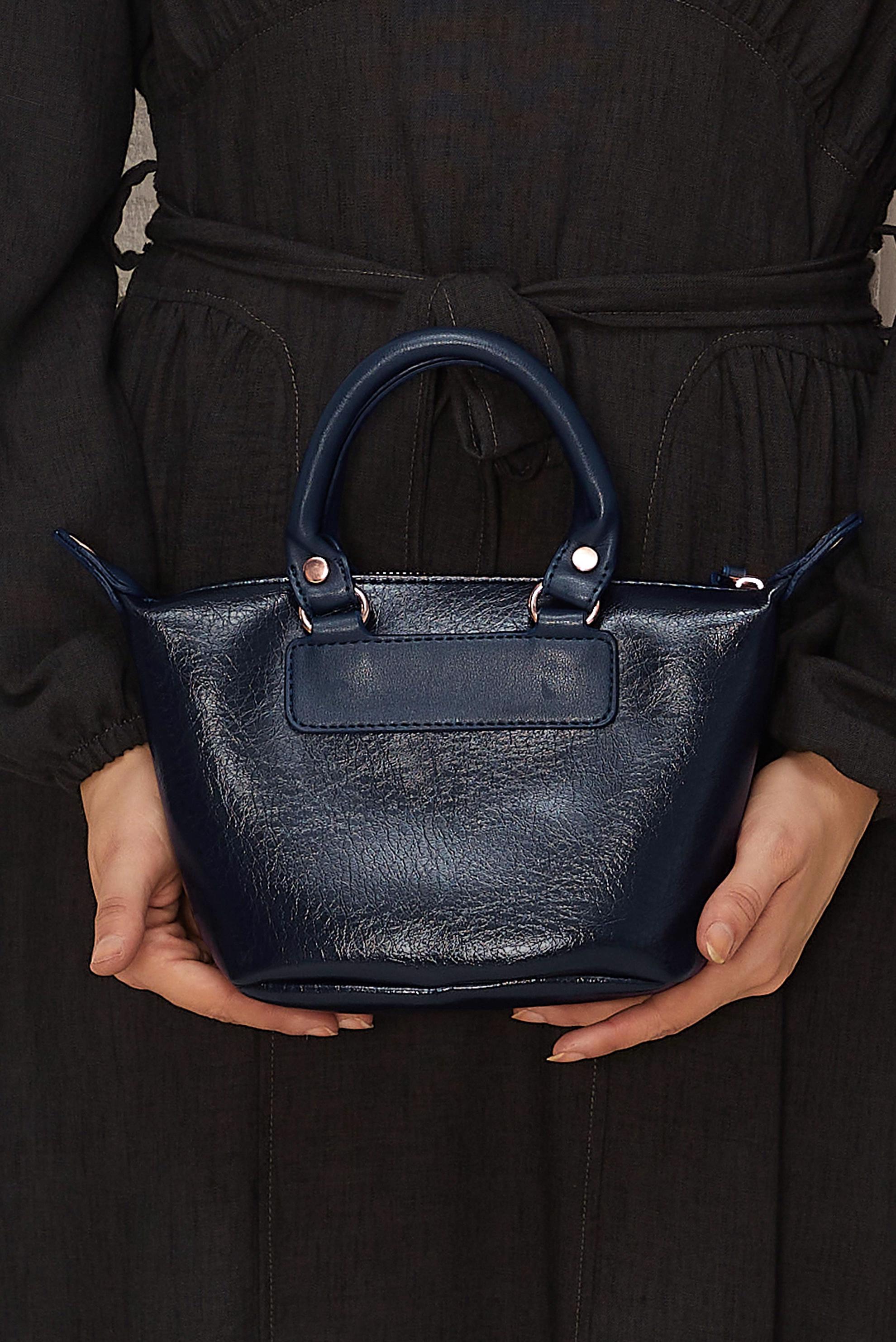 Tesettür giyim LACİVERT ALVİNA SUNİ DERİ EL ÇANTASI 4005