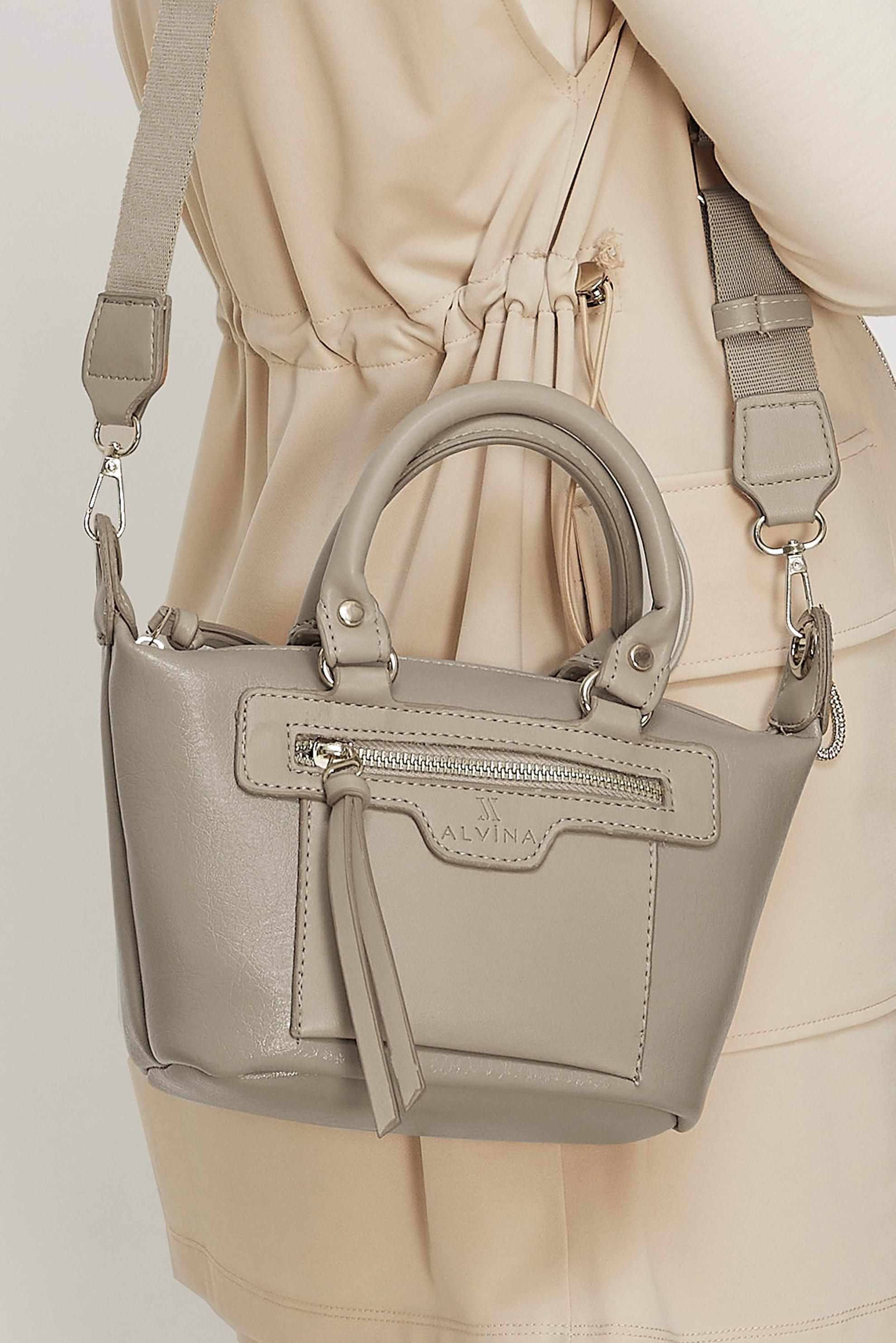 Tesettür giyim VİZON ALVİNA SUNİ DERİ EL ÇANTASI 4005