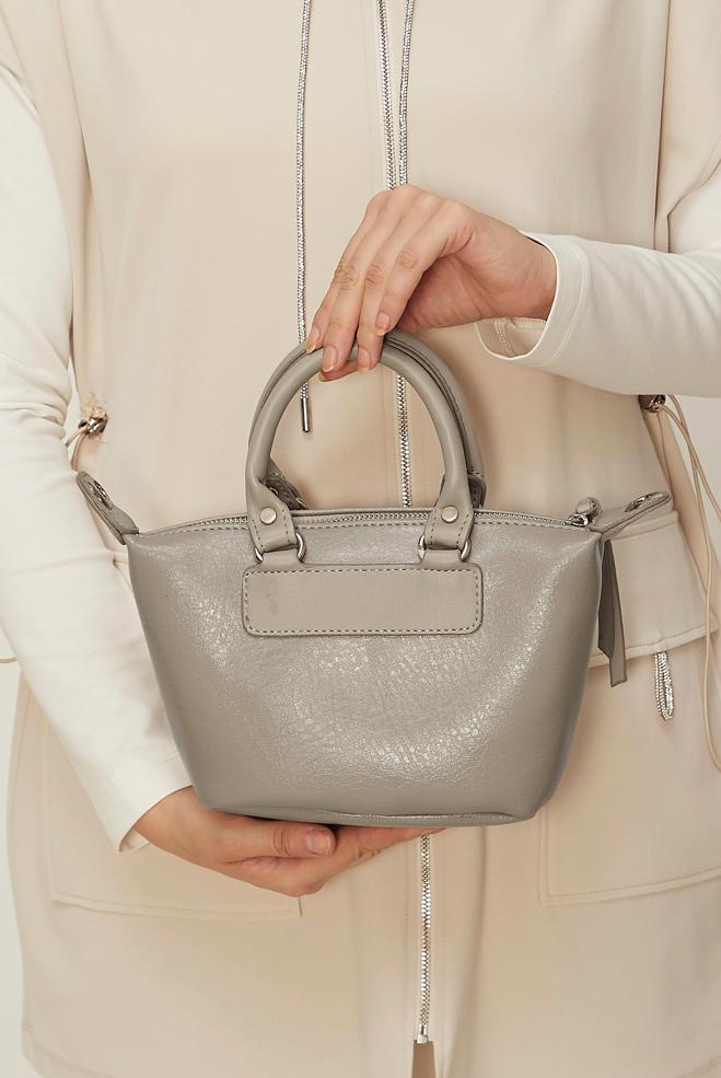 Tesettür giyim VİZON ALVİNA SUNİ DERİ EL ÇANTASI 4005 - ALVİNA