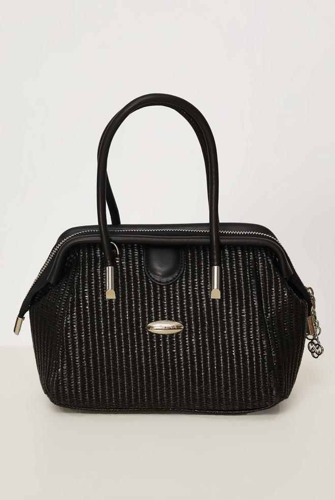 Vêtements hijab NOIR ALVINA SAC À MAIN EN OSIER 4049-1 - ALVİNA