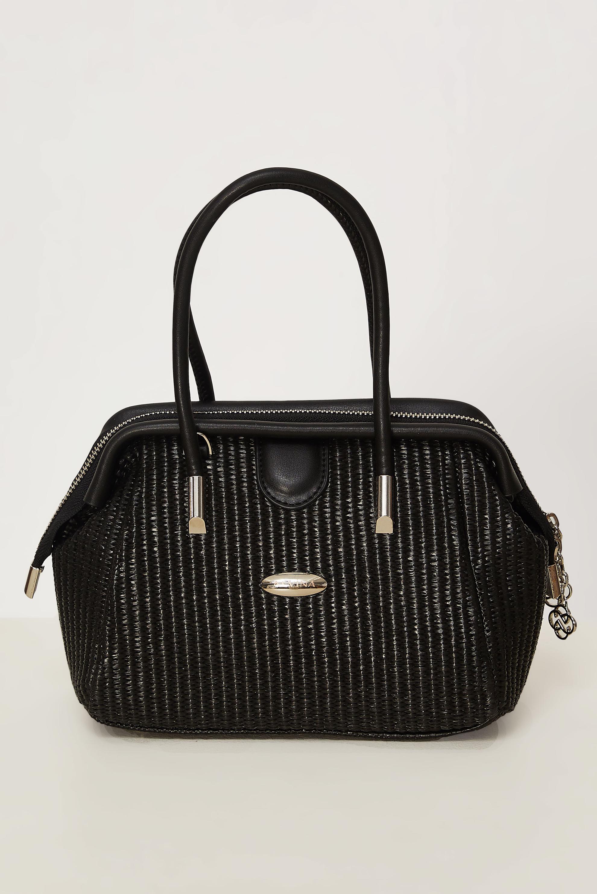 Vêtements hijab NOIR ALVINA SAC À MAIN EN OSIER 4049-1