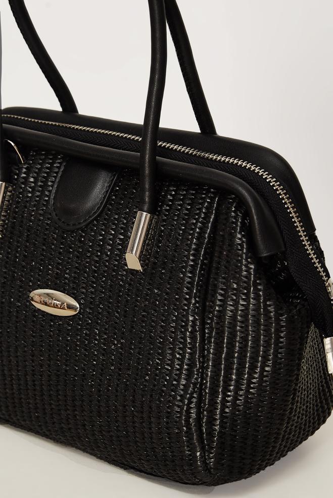 Vêtements hijab NOIR ALVINA SAC À MAIN EN OSIER 4049-1 - ALVİNA