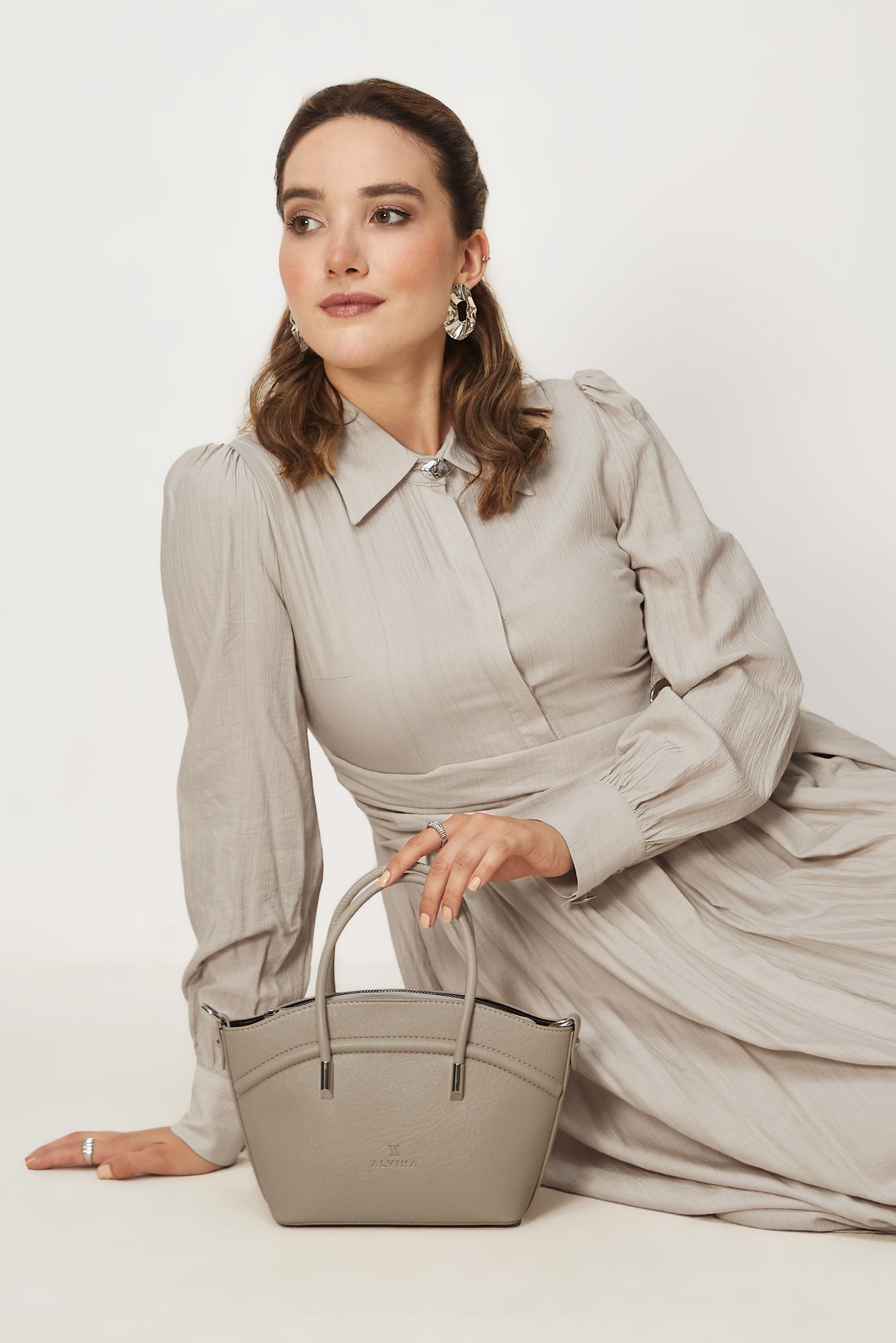 Hijab clothing MINK ALVINA FAUX-LEATHER HANDBAG 4053
