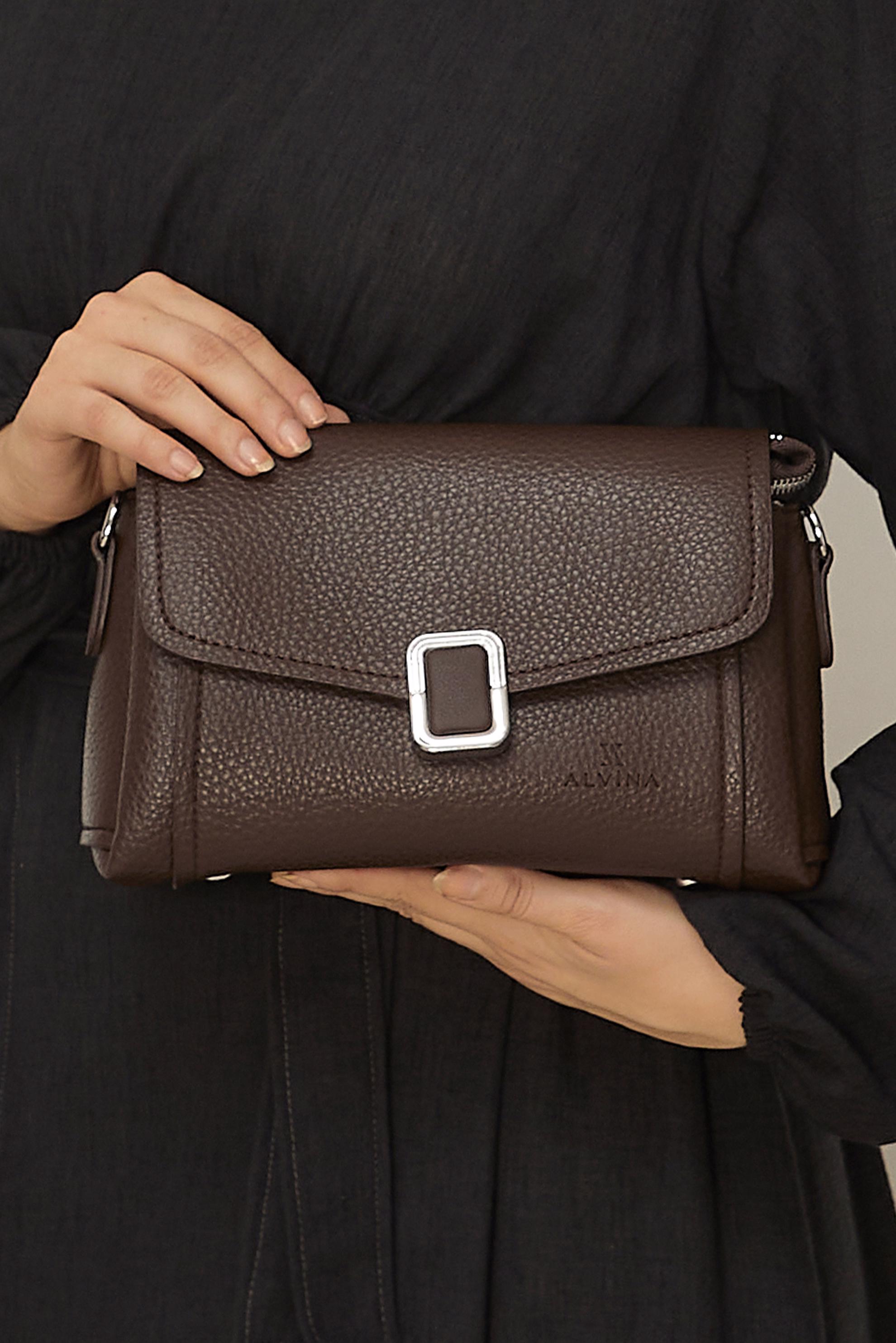 Tesettür giyim KAHVE ALVİNA BAGET ÇANTA 4058