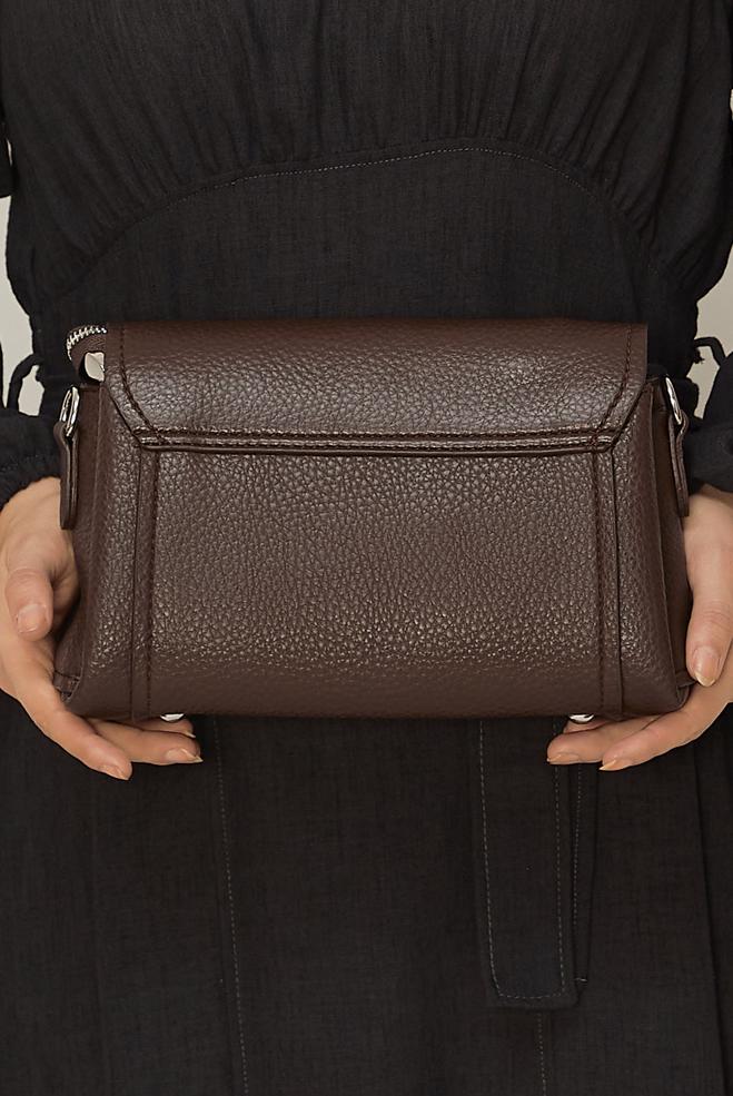 Tesettür giyim KAHVE ALVİNA BAGET ÇANTA 4058 - ALVİNA