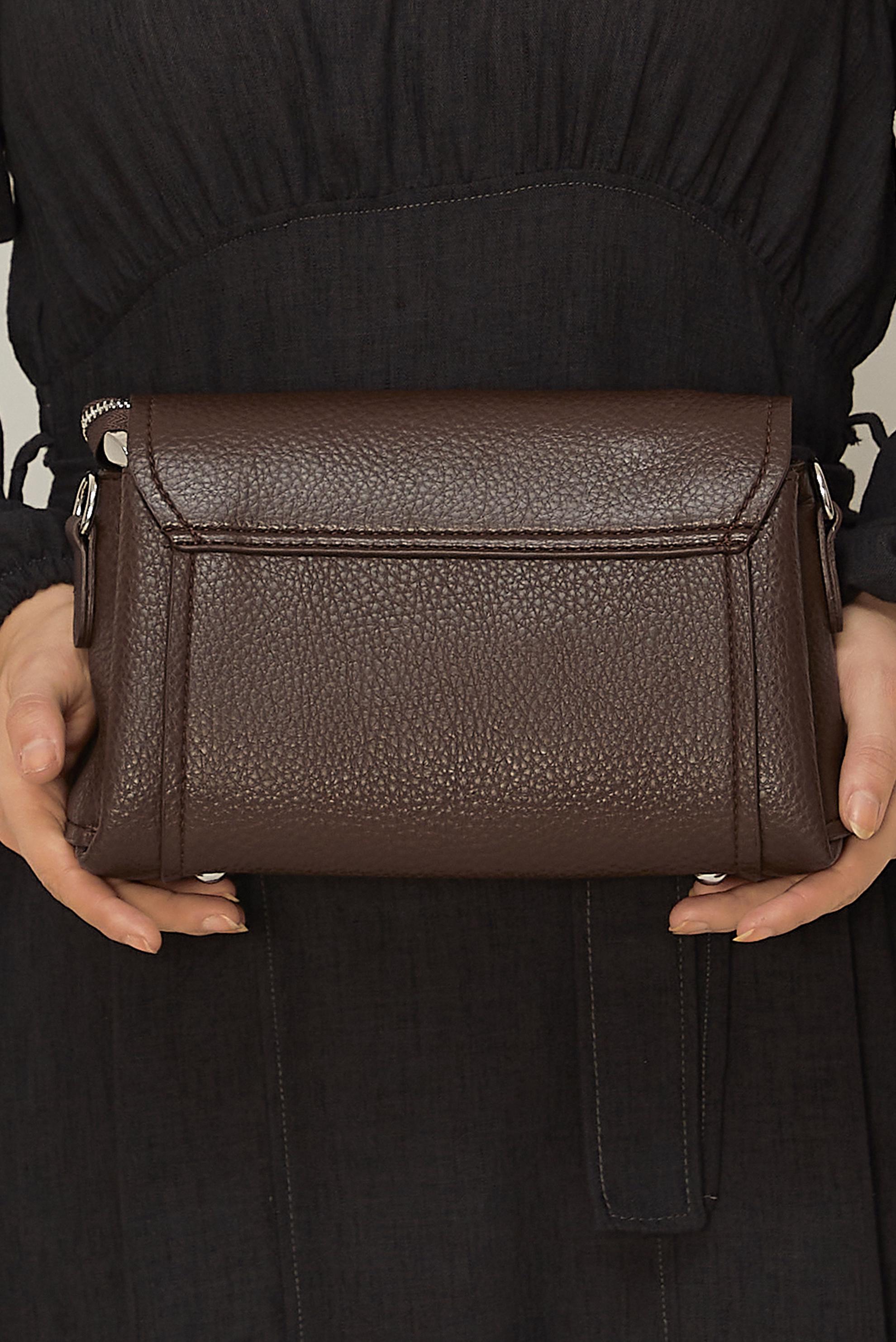 Tesettür giyim KAHVE ALVİNA BAGET ÇANTA 4058