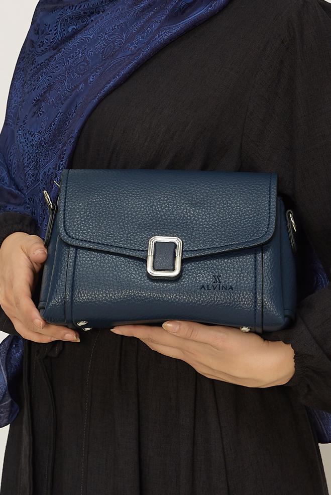 Tesettür giyim LACİVERT ALVİNA BAGET ÇANTA 4058 - ALVİNA