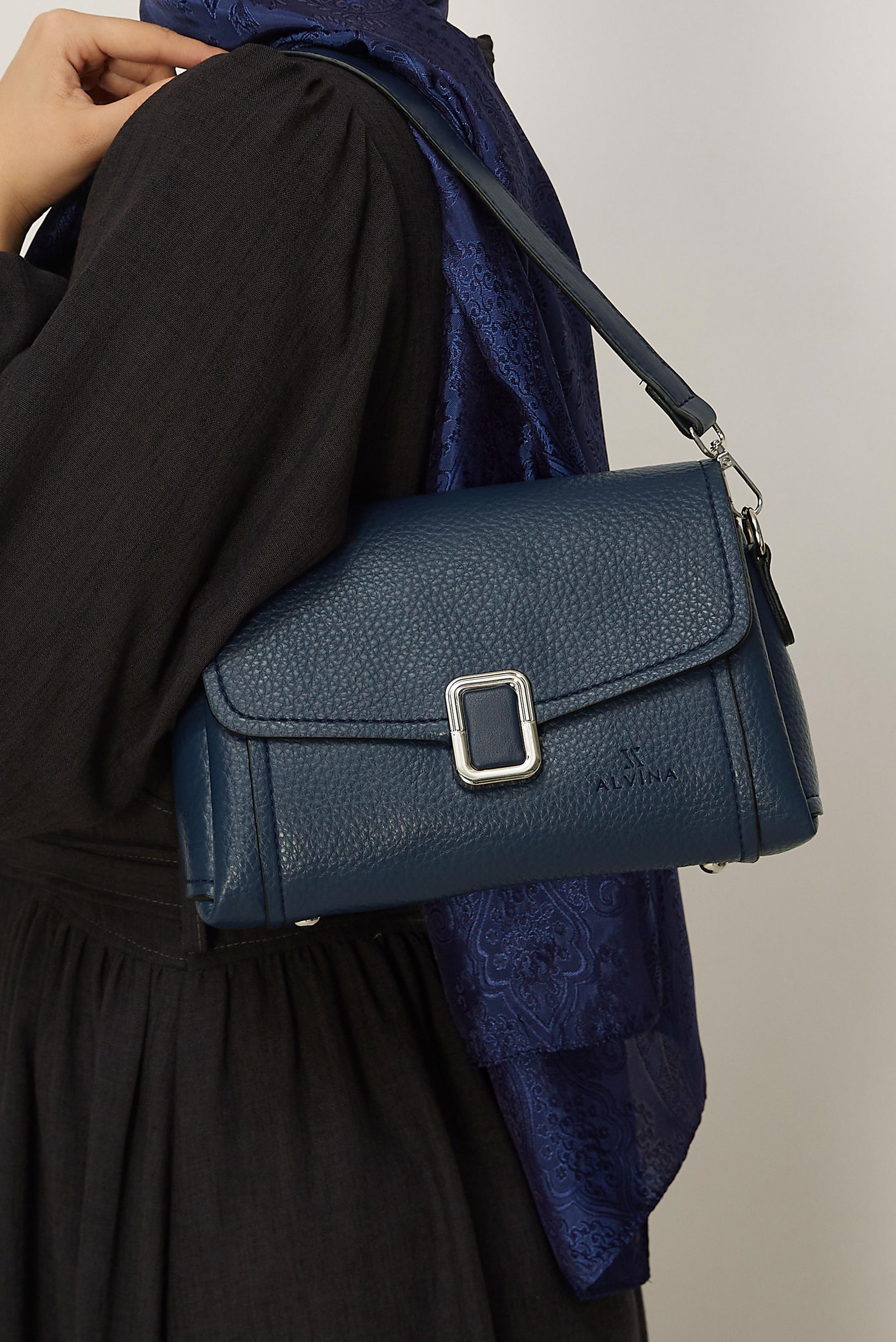 Tesettür giyim LACİVERT ALVİNA BAGET ÇANTA 4058