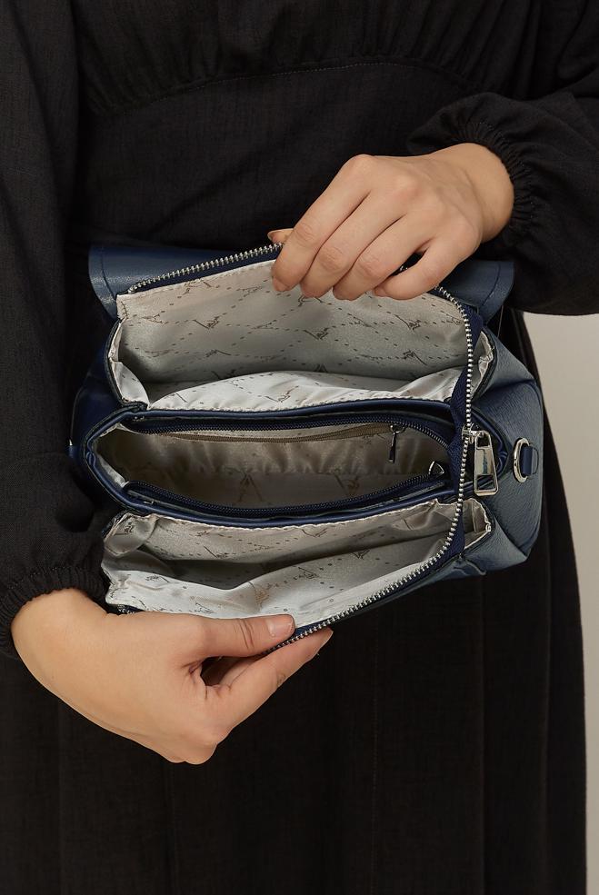 Tesettür giyim LACİVERT ALVİNA BAGET ÇANTA 4058 - ALVİNA