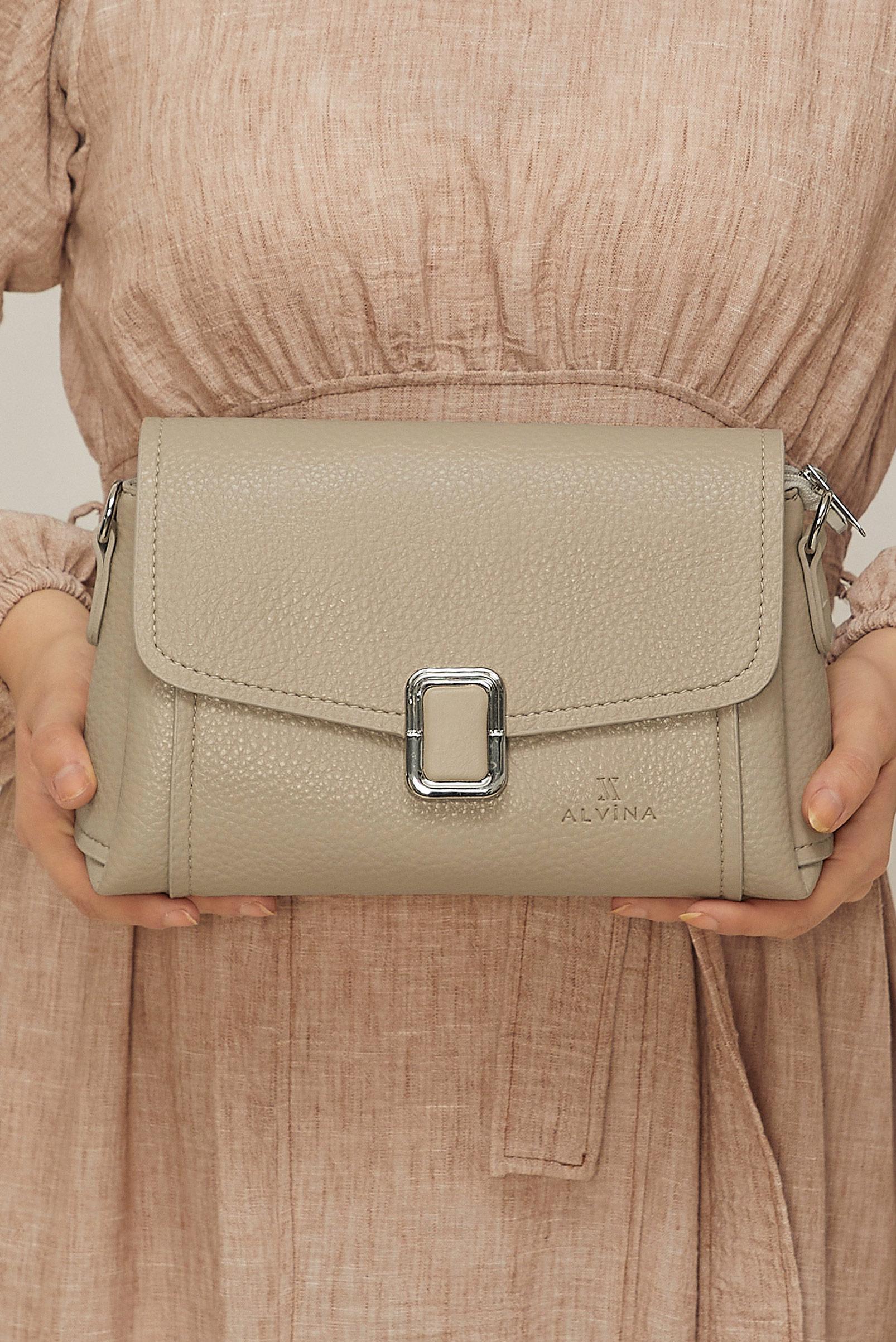 Tesettür giyim VİZON ALVİNA BAGET ÇANTA 4058