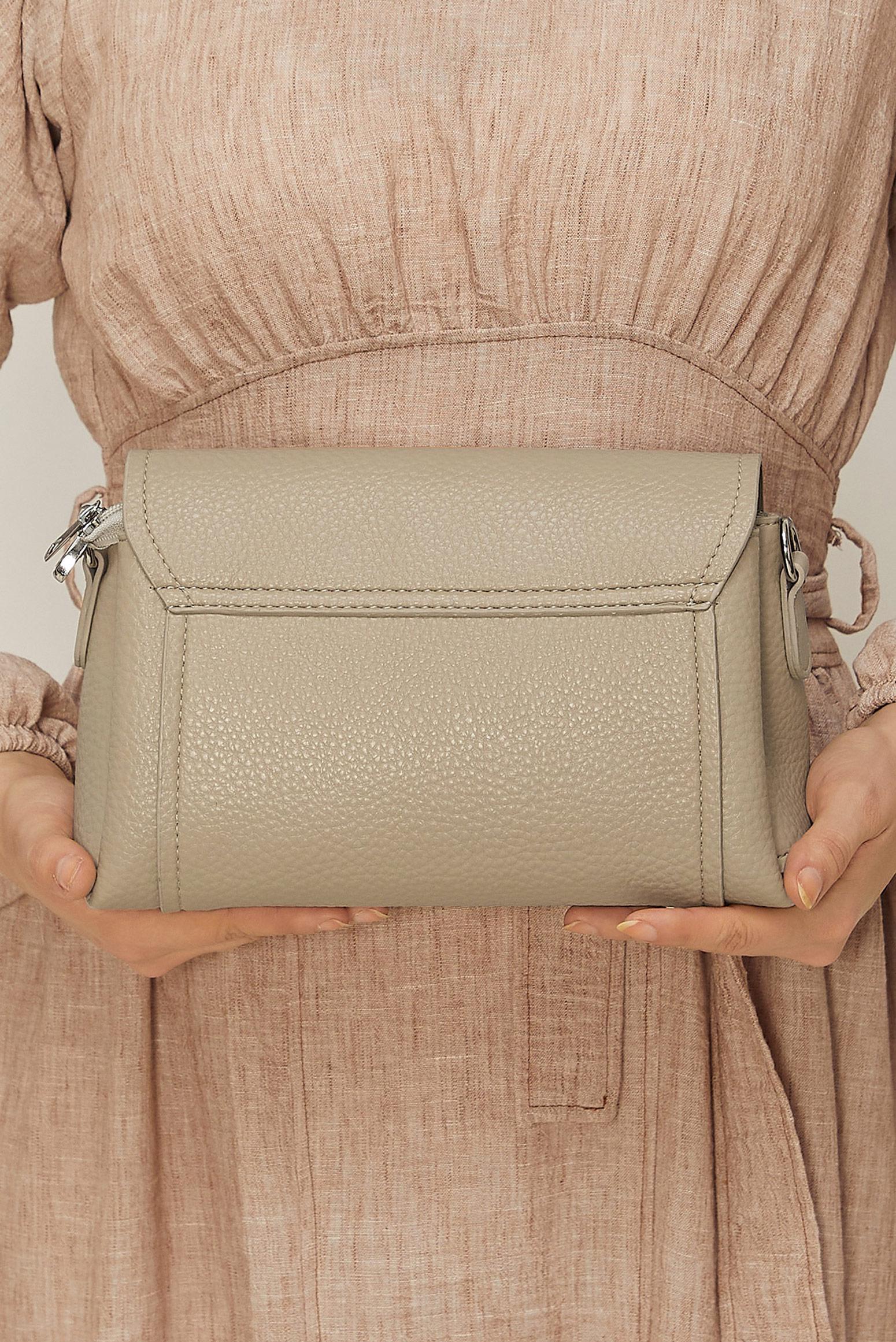 Tesettür giyim VİZON ALVİNA BAGET ÇANTA 4058