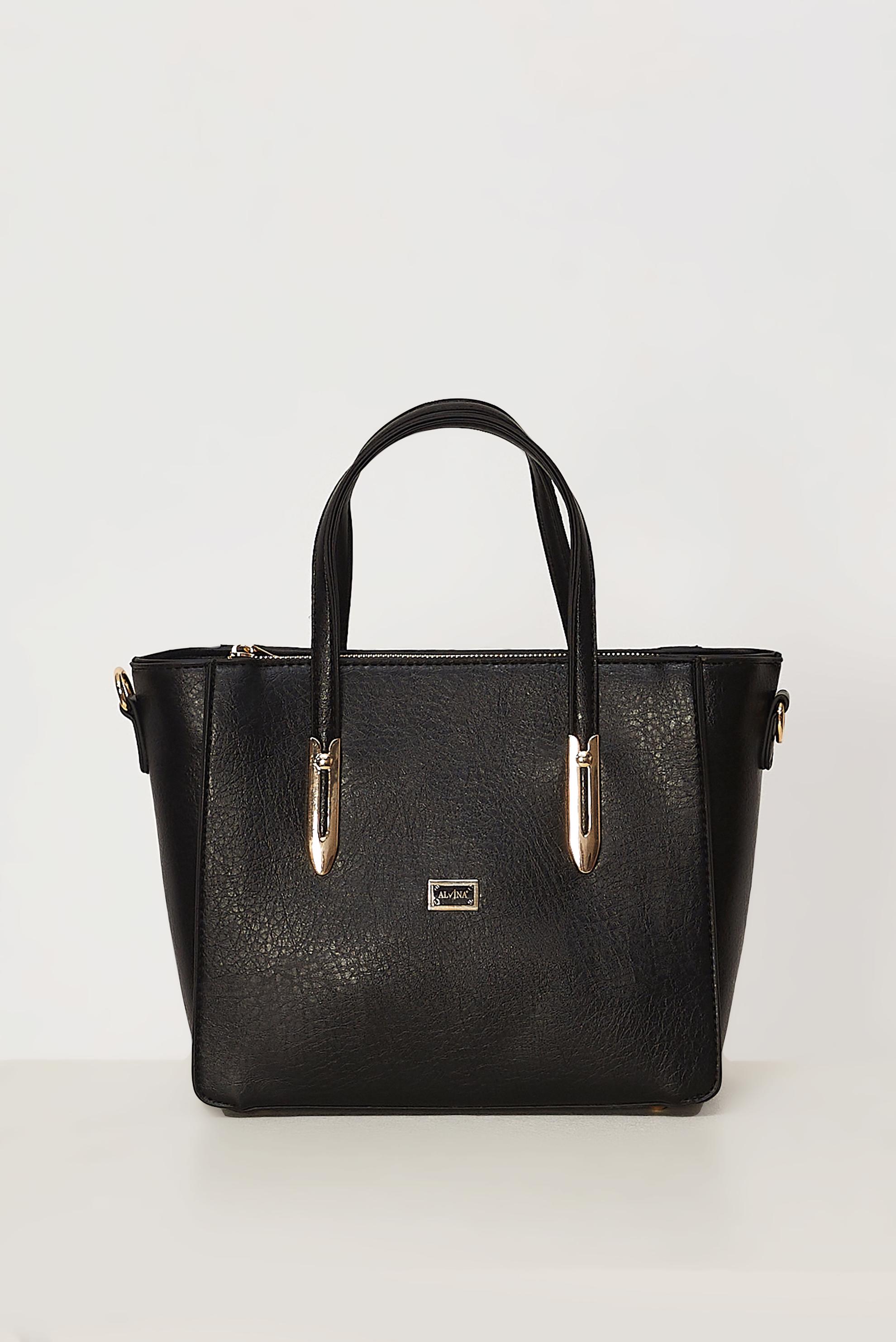 Hijab clothing BLACK ALVINA FAUX-LEATHER BAG 4083