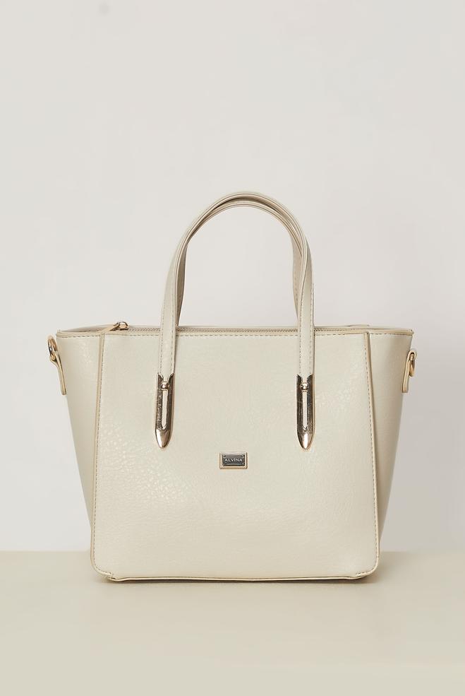Hijab clothing WHITE ALVINA FAUX-LEATHER BAG 4083 - ALVİNA