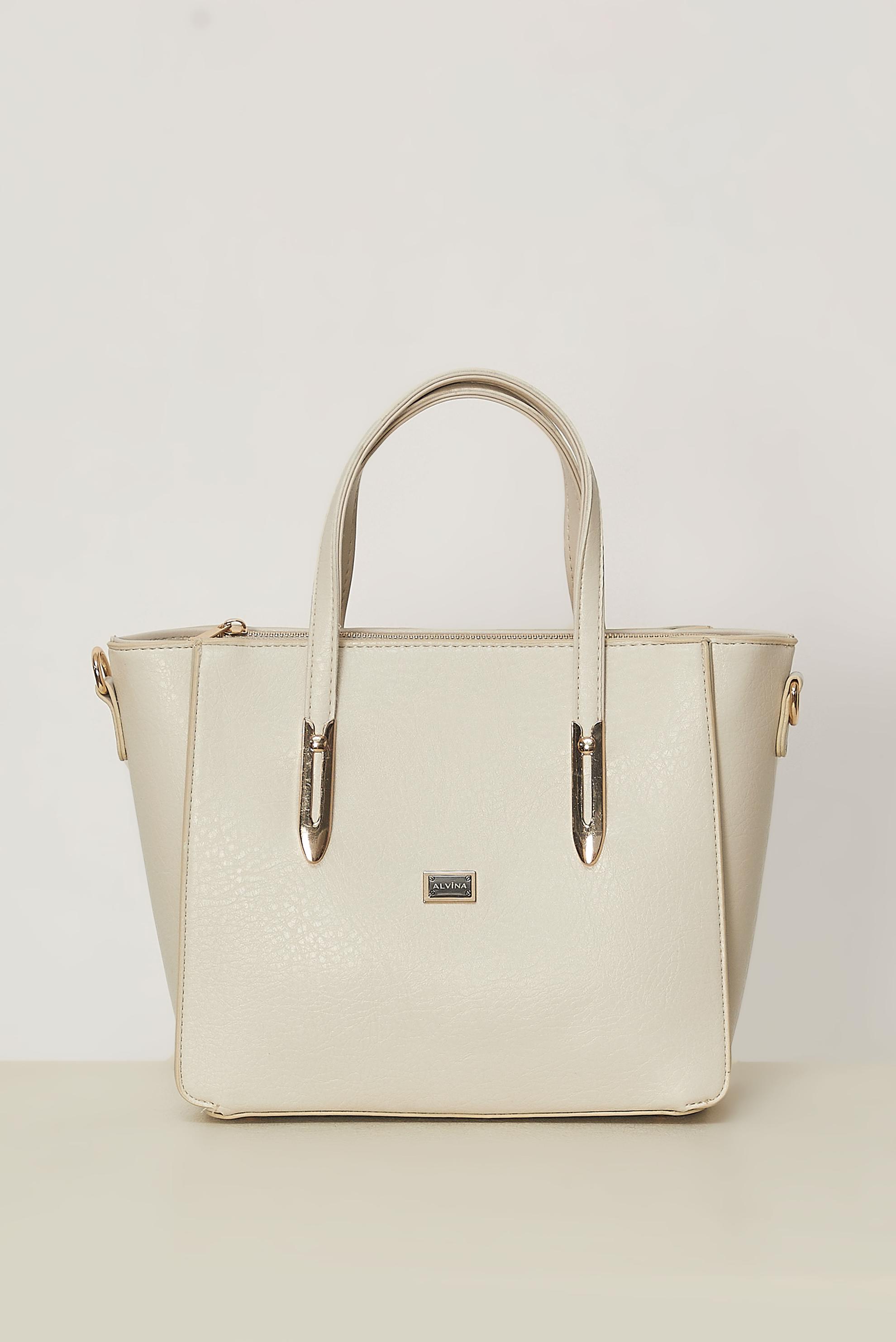 Hijab clothing WHITE ALVINA FAUX-LEATHER BAG 4083