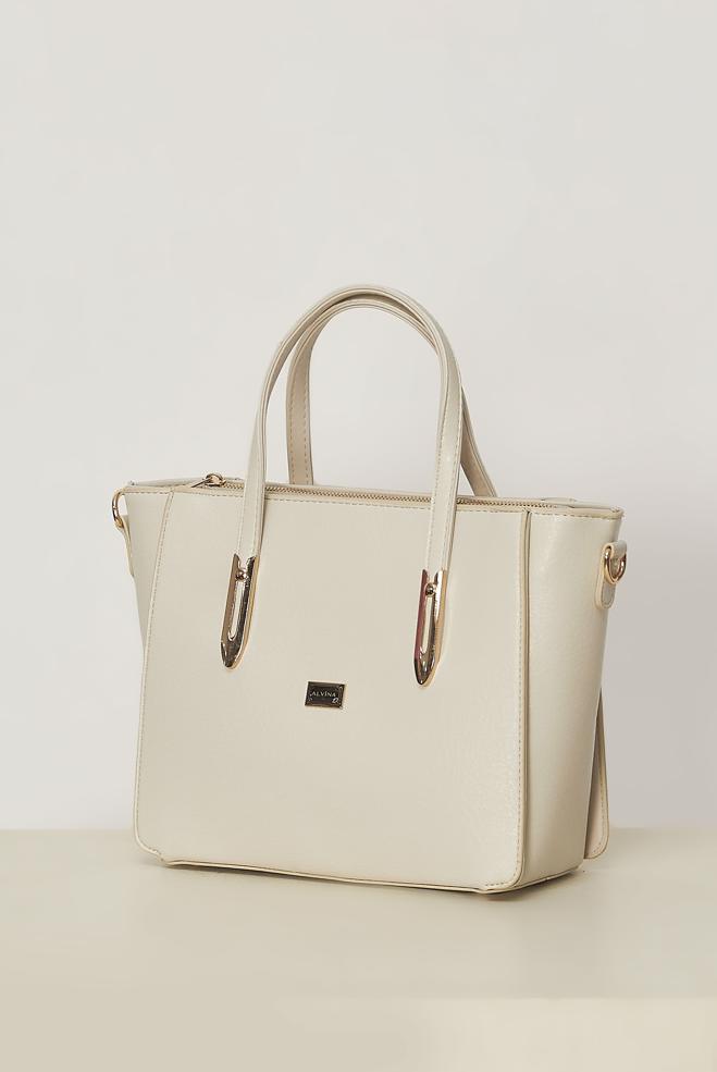 Hijab clothing WHITE ALVINA FAUX-LEATHER BAG 4083 - ALVİNA