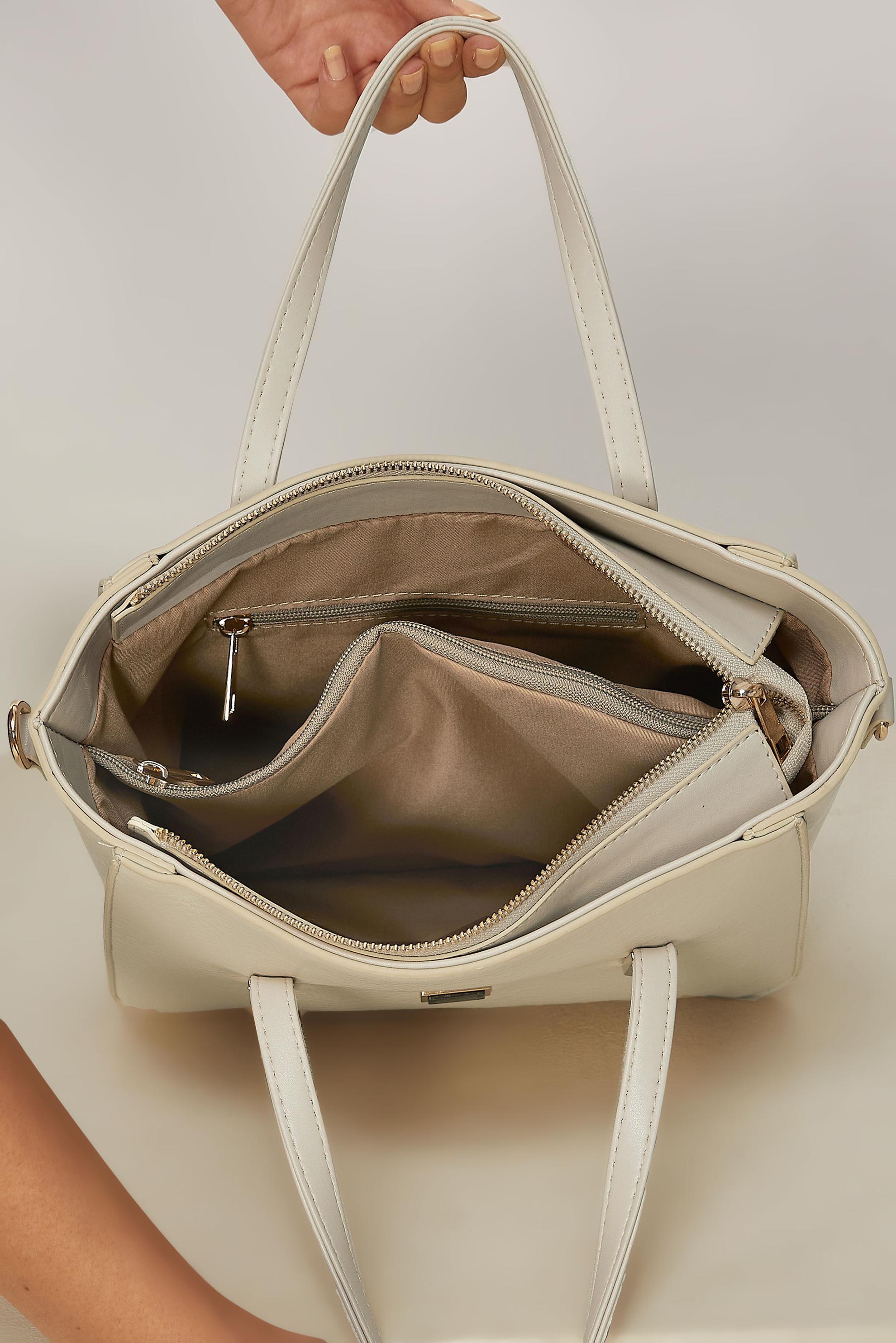 Hijab clothing WHITE ALVINA FAUX-LEATHER BAG 4083