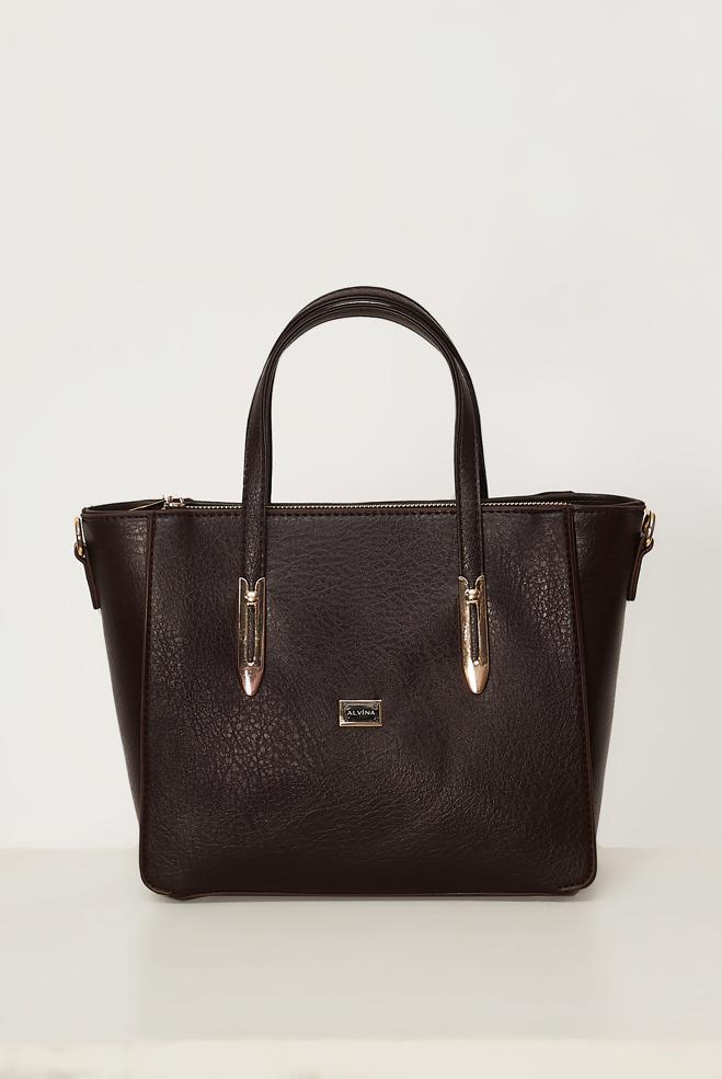 Hijab clothing BROWN ALVINA FAUX-LEATHER BAG 4083 - ALVİNA