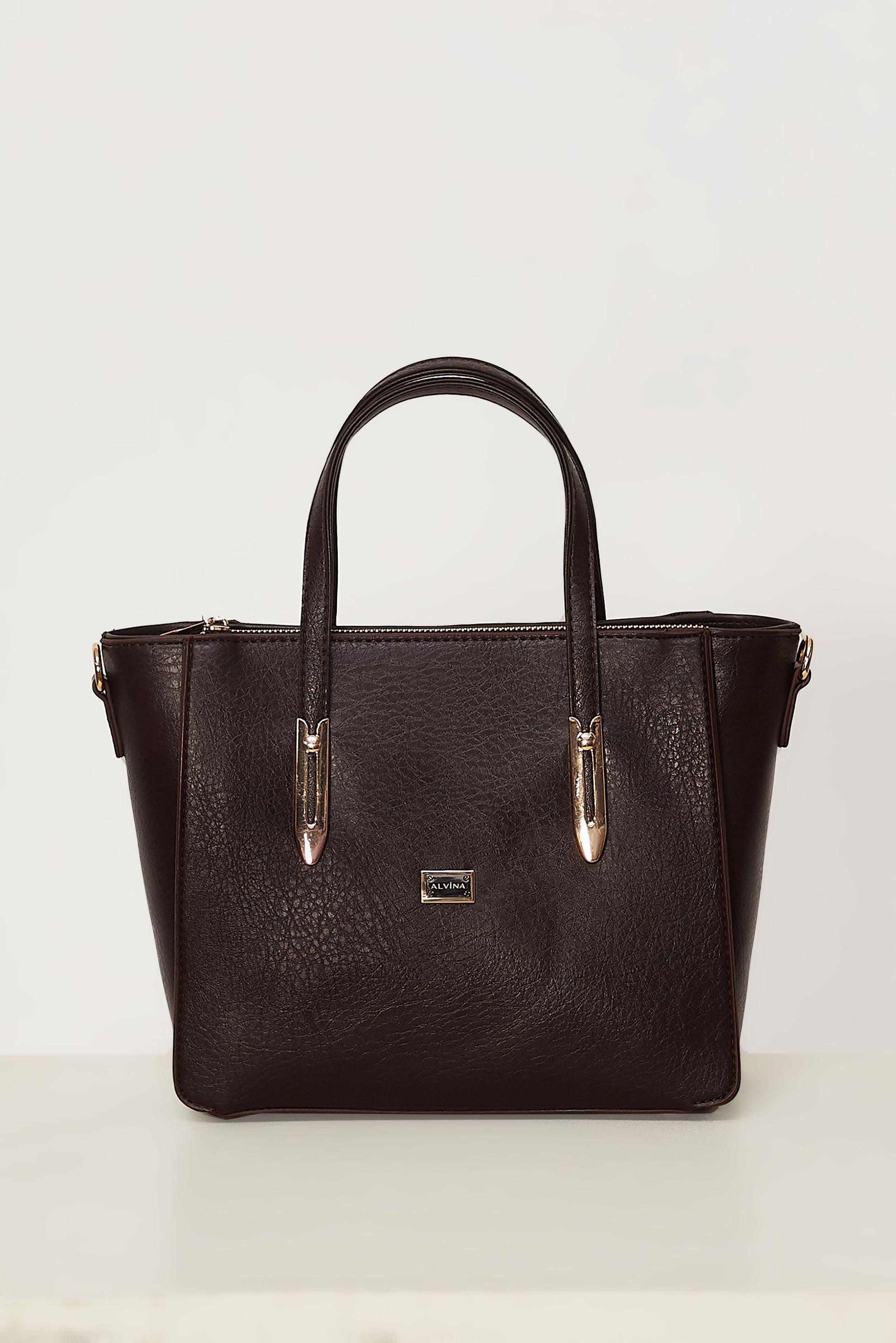 Hijab clothing BROWN ALVINA FAUX-LEATHER BAG 4083