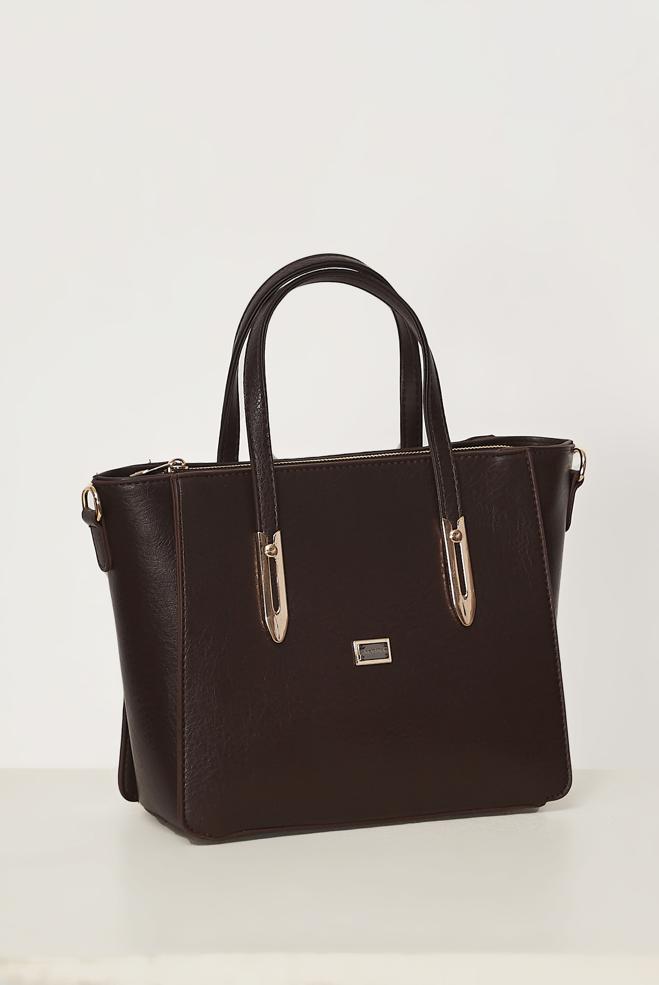 Hijab clothing BROWN ALVINA FAUX-LEATHER BAG 4083 - ALVİNA