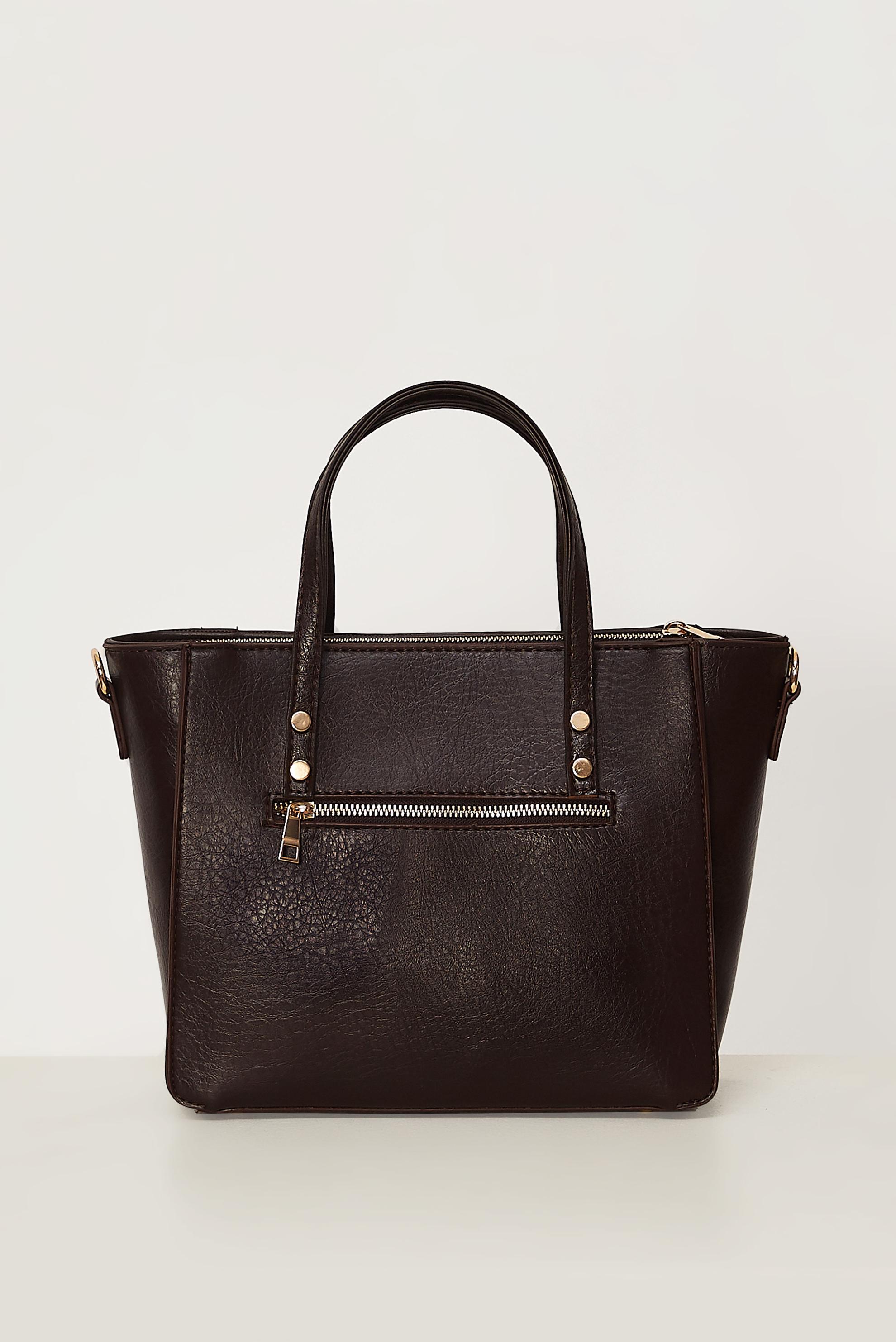 Hijab clothing BROWN ALVINA FAUX-LEATHER BAG 4083