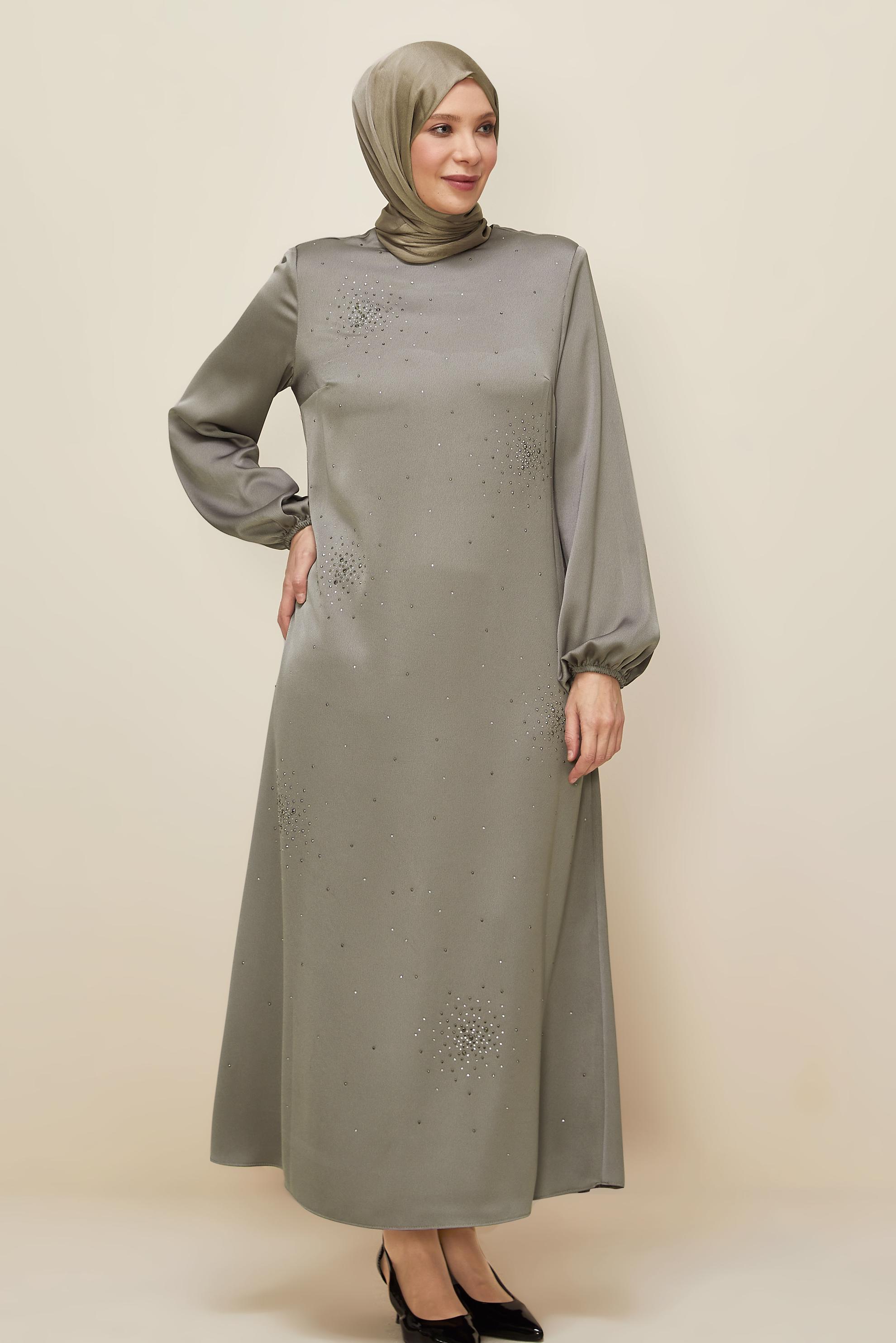 Hijab clothing MINK PLUS SIZE SATIN DRESS 20785