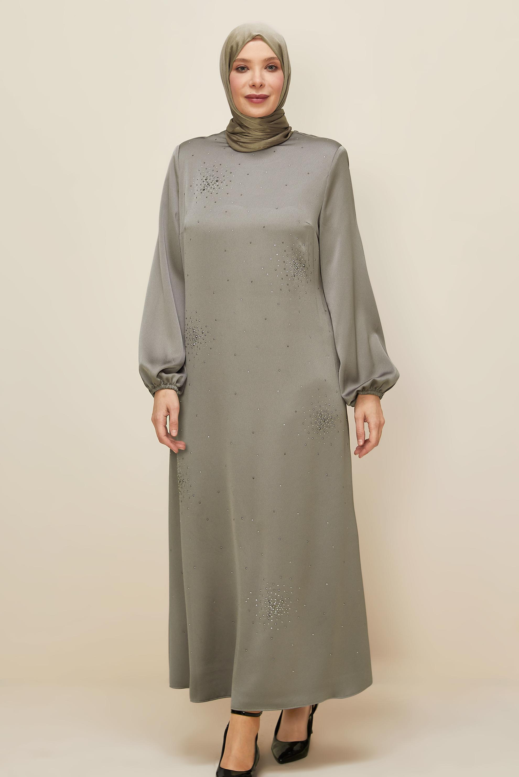 Hijab clothing MINK PLUS SIZE SATIN DRESS 20785