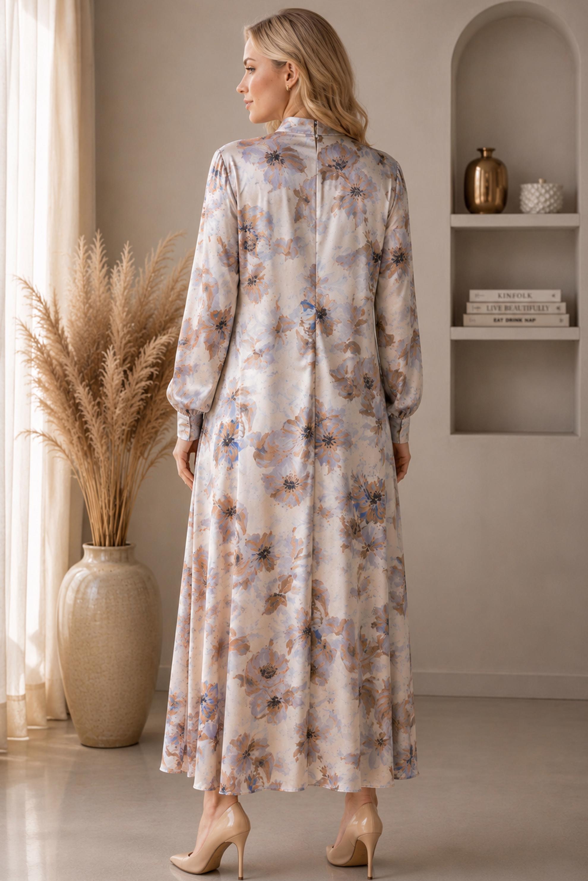 Vêtements hijab VISON ROBE EN SATIN À MOTIFS 20956