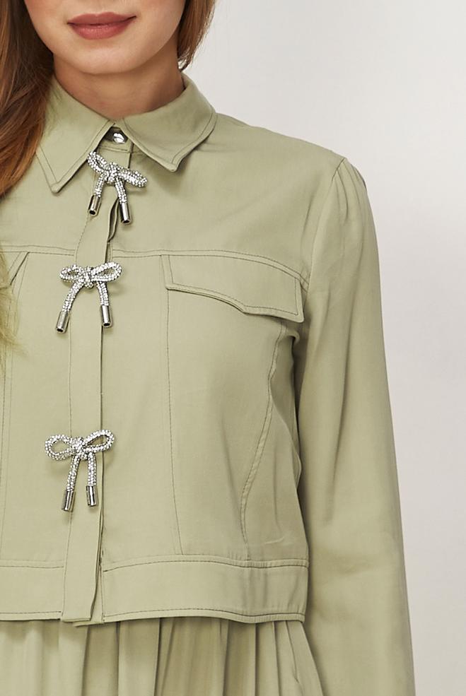 Hijab-Kleidung BEIGE SCHLEIFEN DETAILLIERTES KLEIDUNGSSET 46412 - ALVİNA