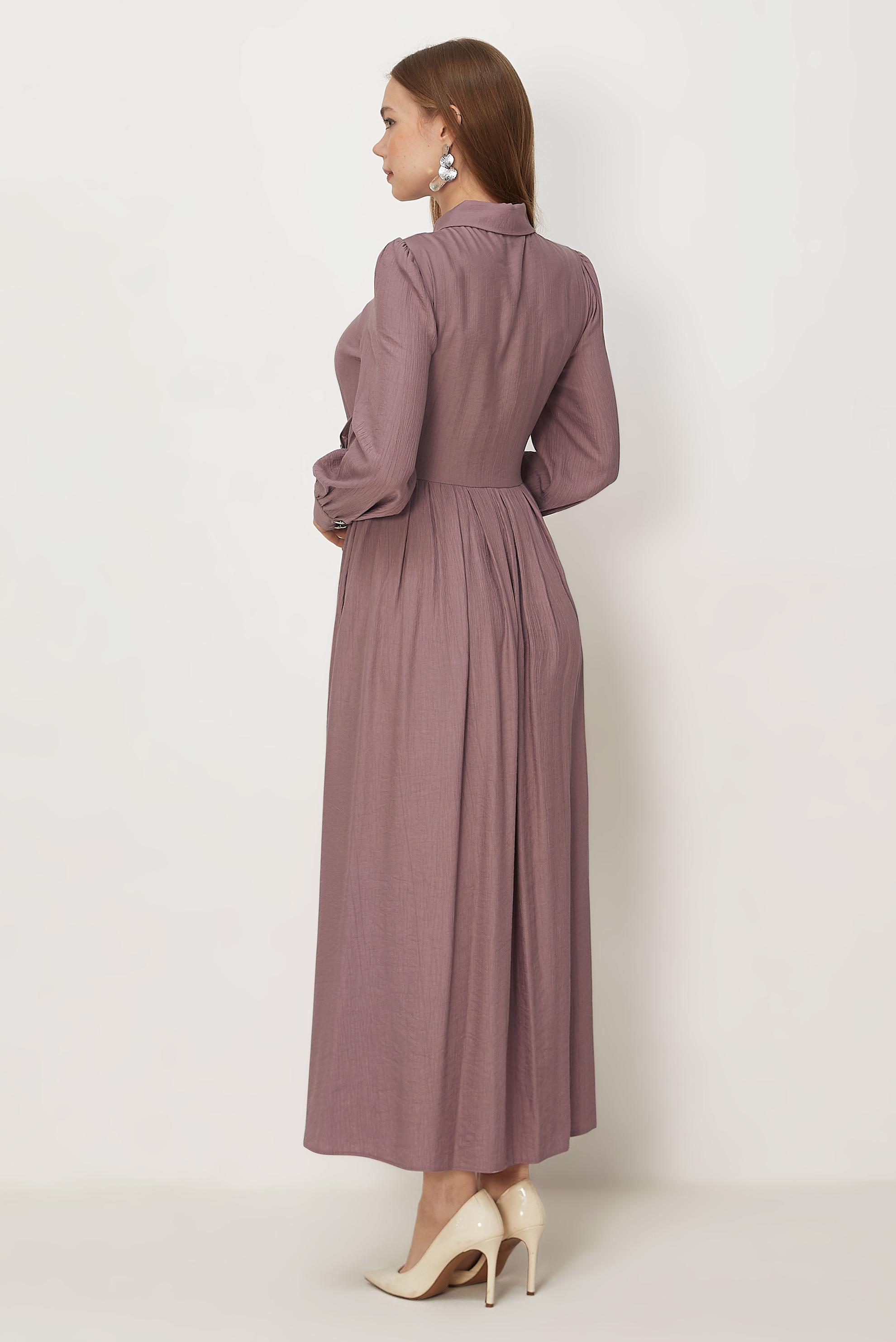Hijab-Kleidung ROSA KLEID MIT GÜRTEL 46419