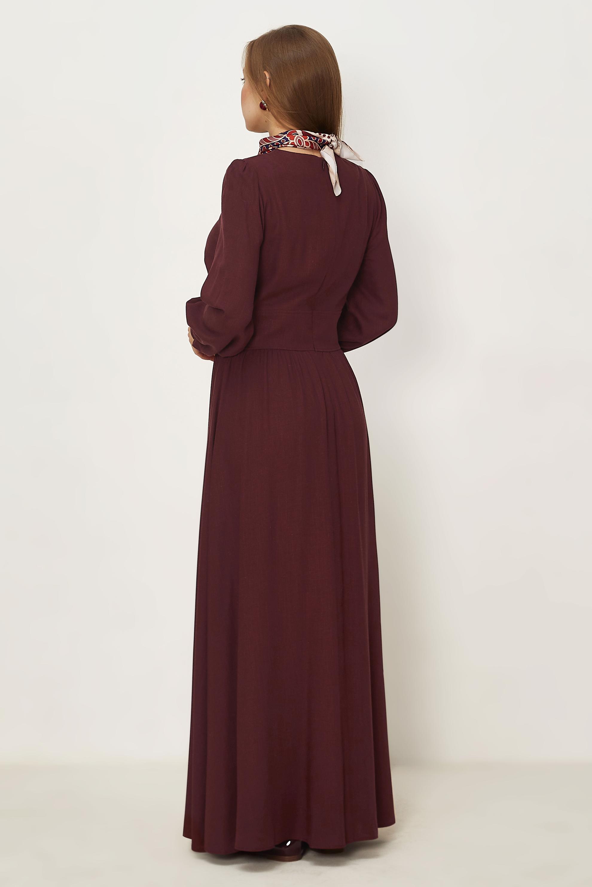 Hijab clothing BEIGE BUTTONED LINEN DRESS 46422