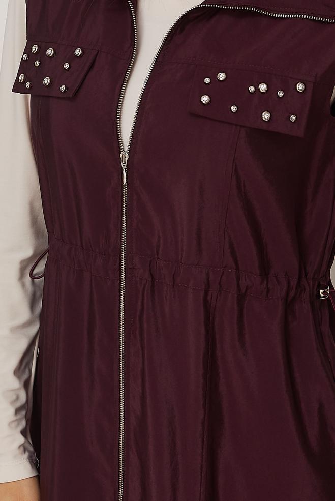 Hijab clothing BEIGE PARACHUTE FABRIC PINAFORE DRESS 46490 - ALVİNA