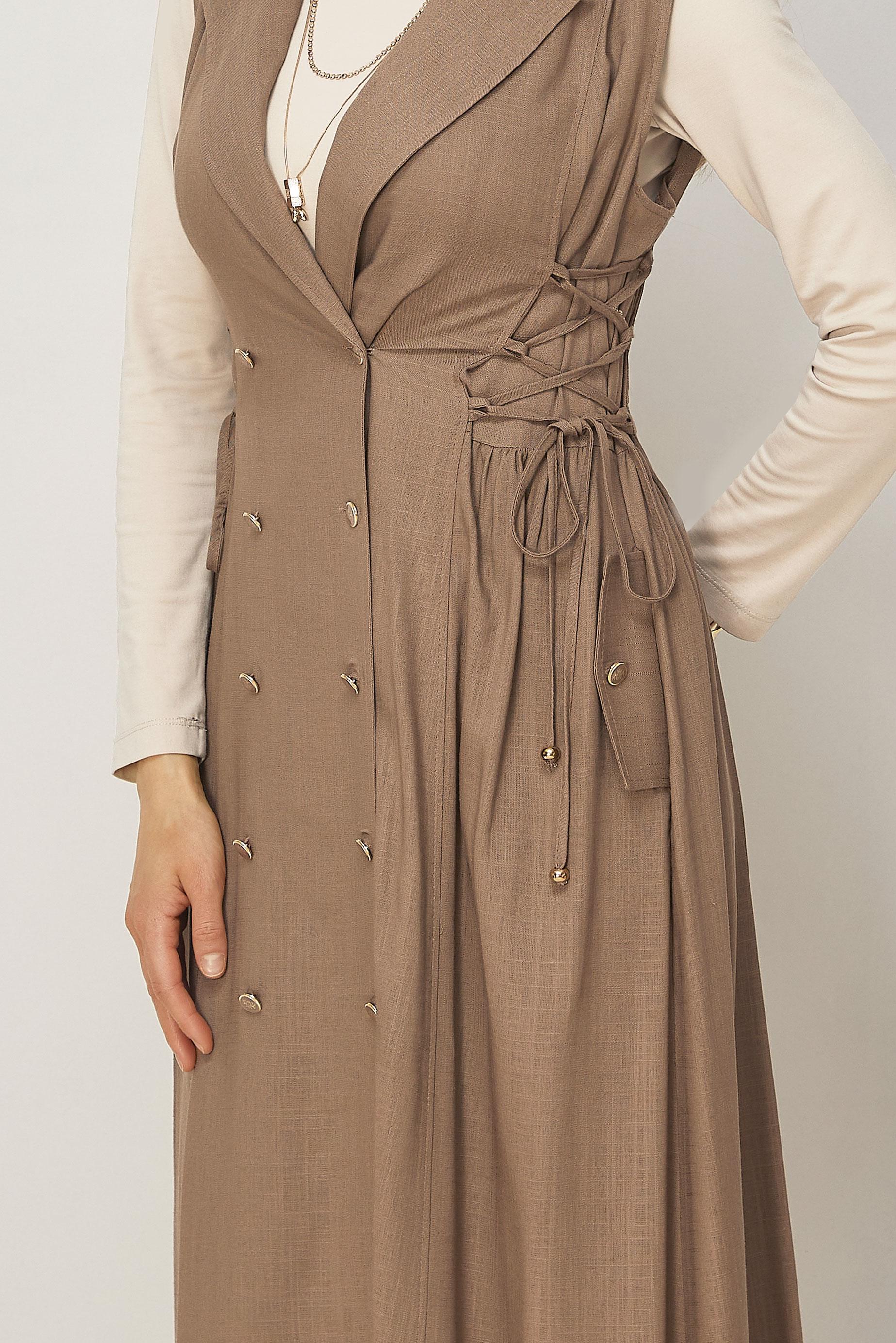Hijab clothing MINK LINEN PINAFORE DRESS 46493