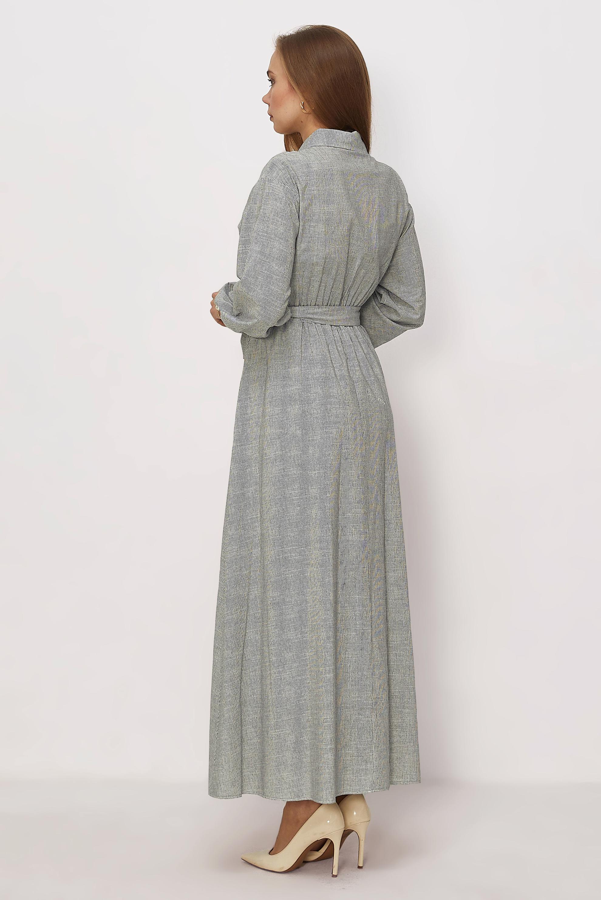 Hijab clothing BLACK COTTON BELTED DRESS 46526