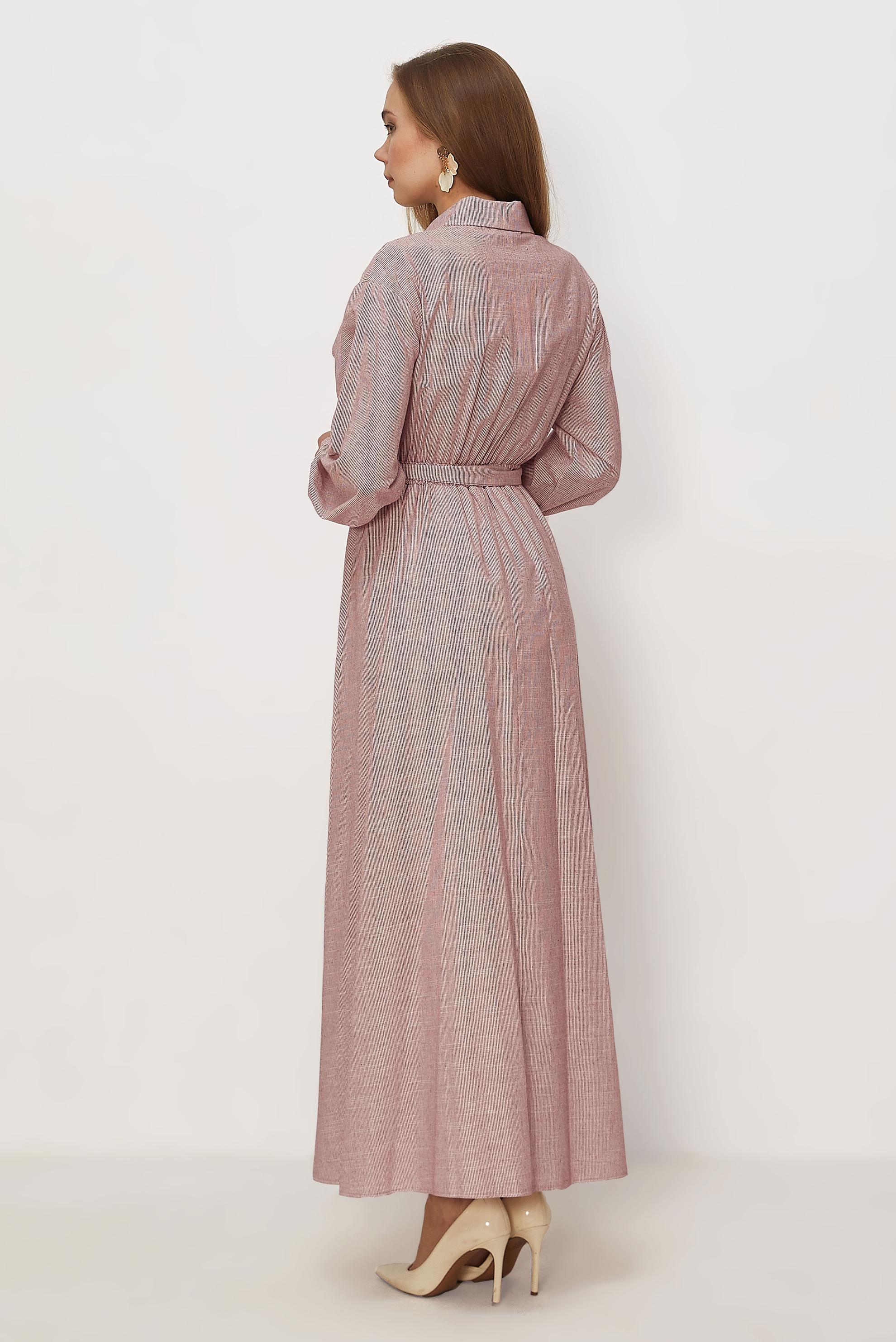 Hijab clothing BEIGE COTTON BELTED DRESS 46526