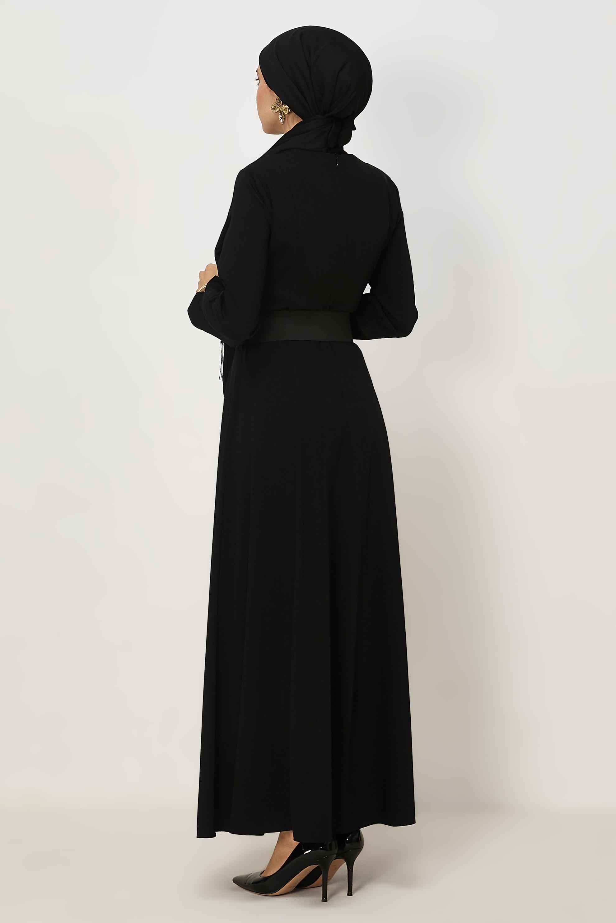 Hijab clothing BLACK BELTED DRESS 46564
