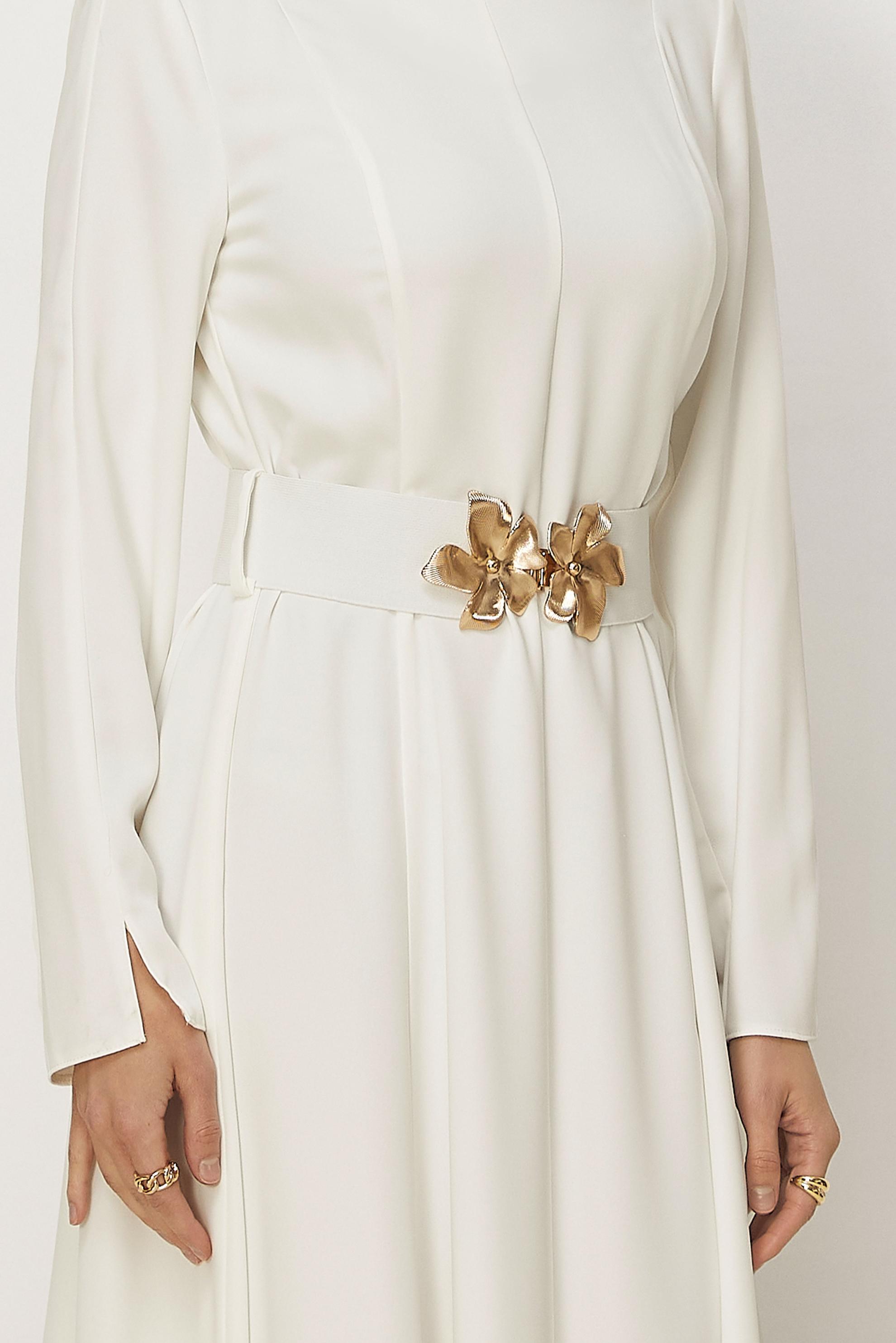 Hijab clothing WHITE BELTED DRESS 46564