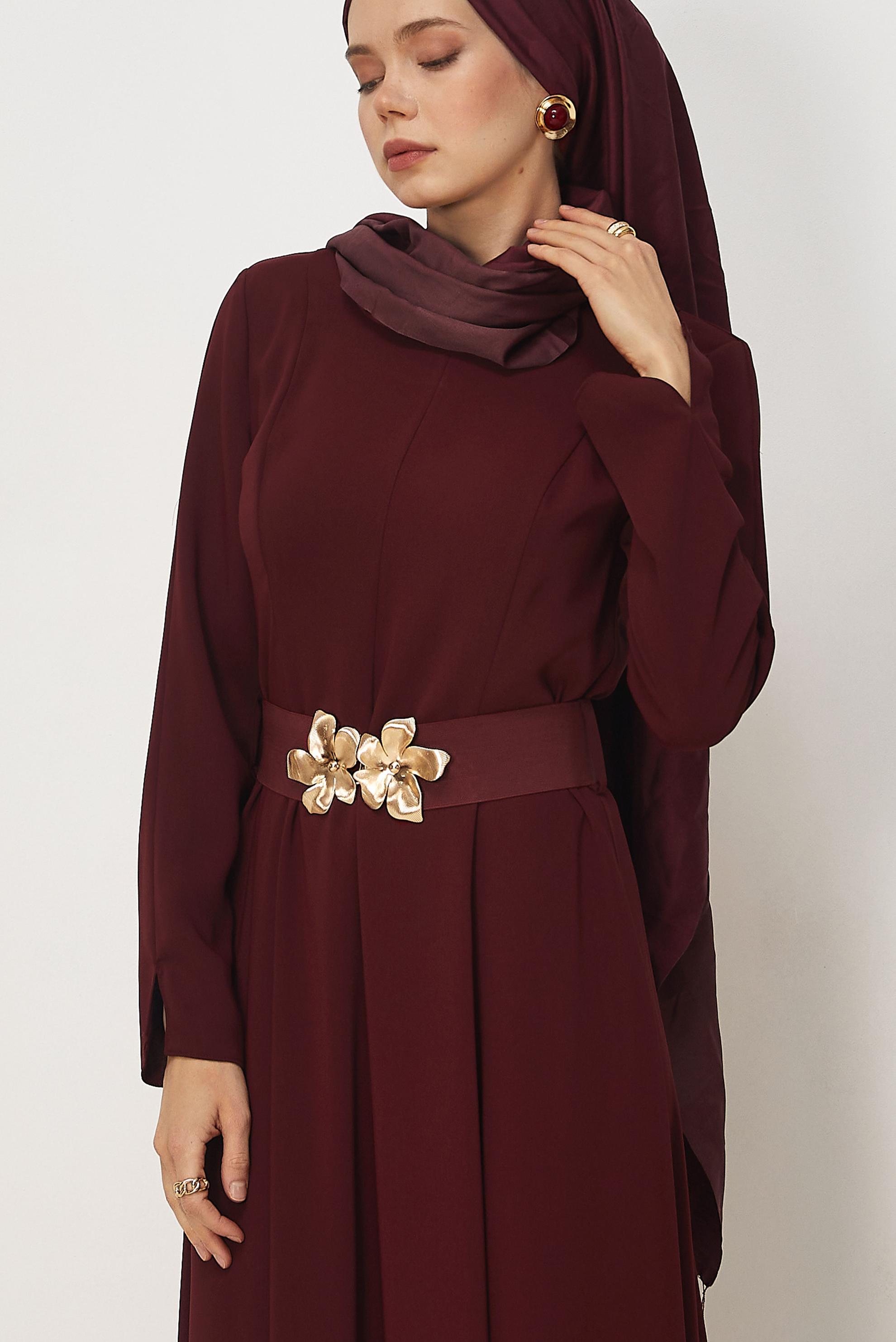 Hijab clothing BEIGE BELTED DRESS 46564