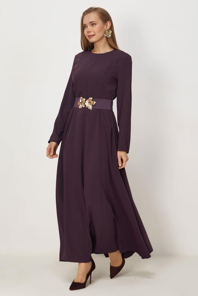 Hijab clothing DAMSON BELTED DRESS 46564 - ALVİNA