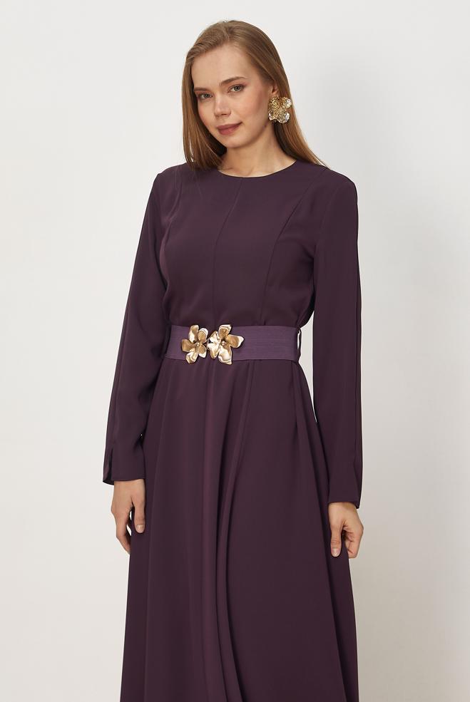 Hijab clothing DAMSON BELTED DRESS 46564 - ALVİNA