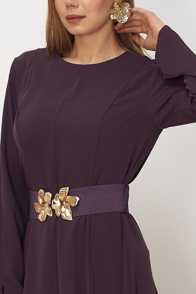 Hijab clothing DAMSON BELTED DRESS 46564 - ALVİNA