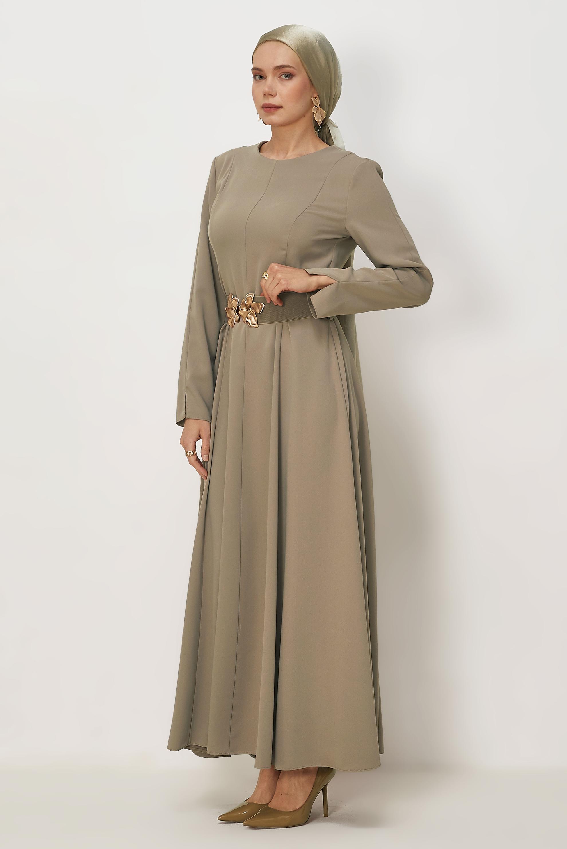 Hijab clothing MINK BELTED DRESS 46564