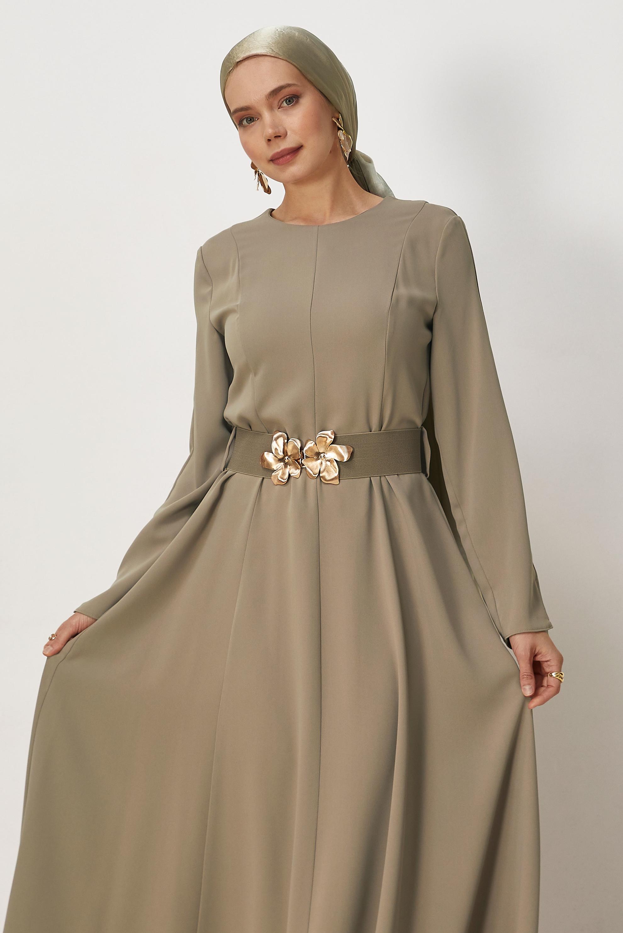 Hijab clothing MINK BELTED DRESS 46564
